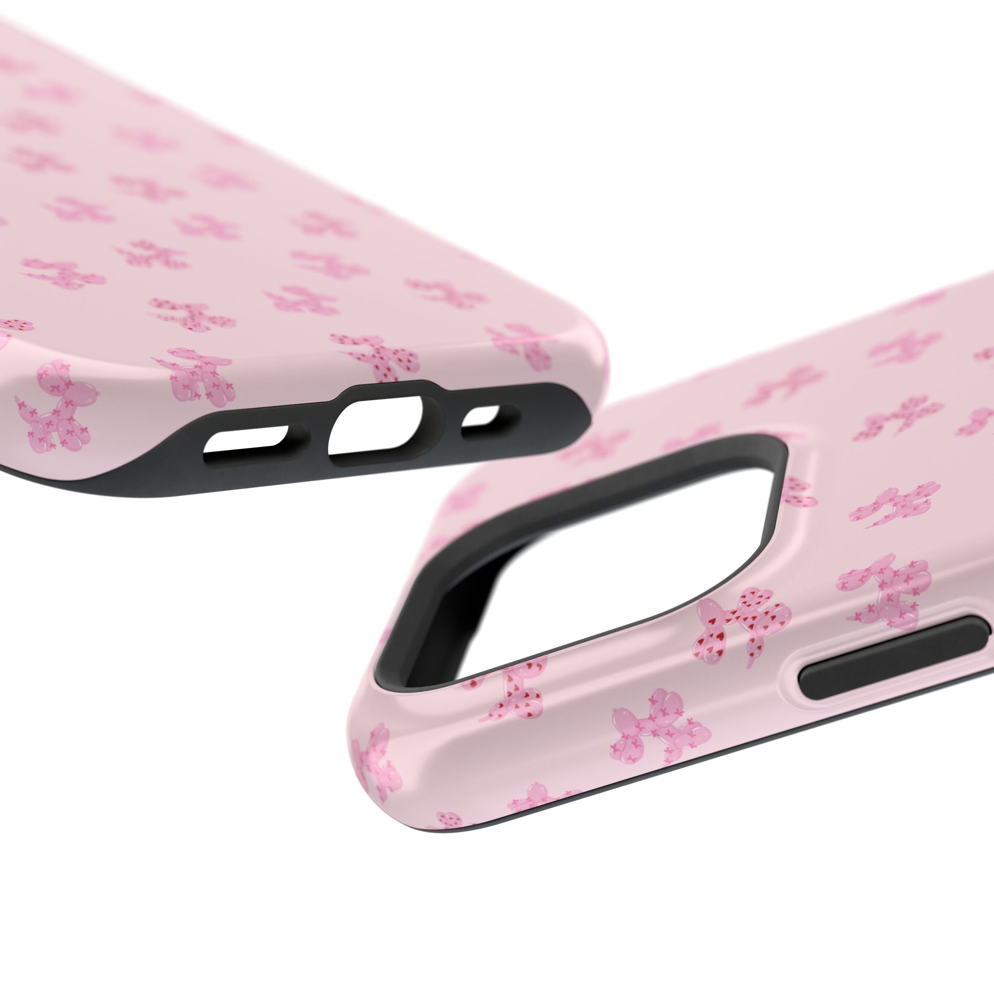 Pink Dog Bow's Cute Pattern Impact-Resistant Phone Case