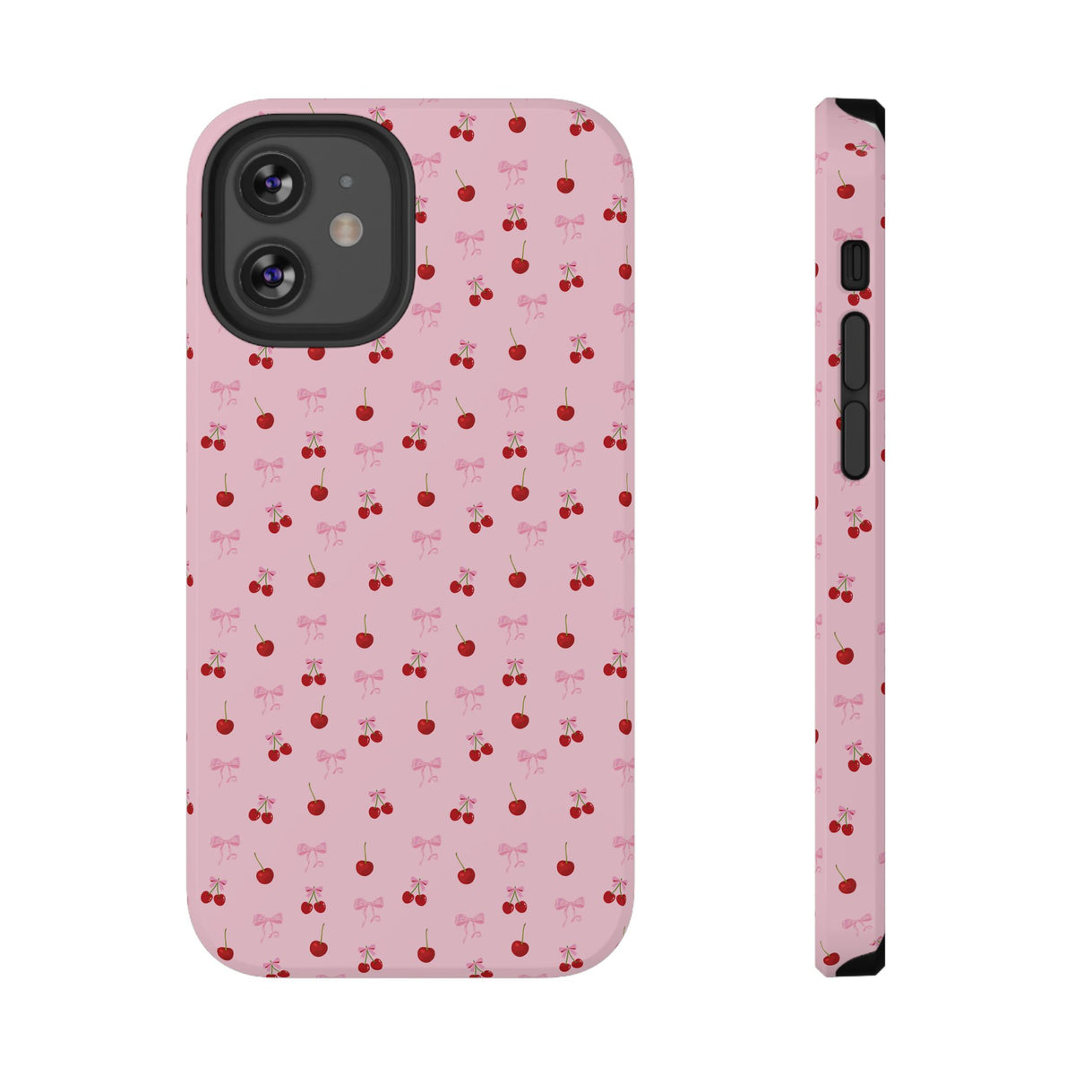Cherry-Bow Pattern Impact-Resistant Phone Case