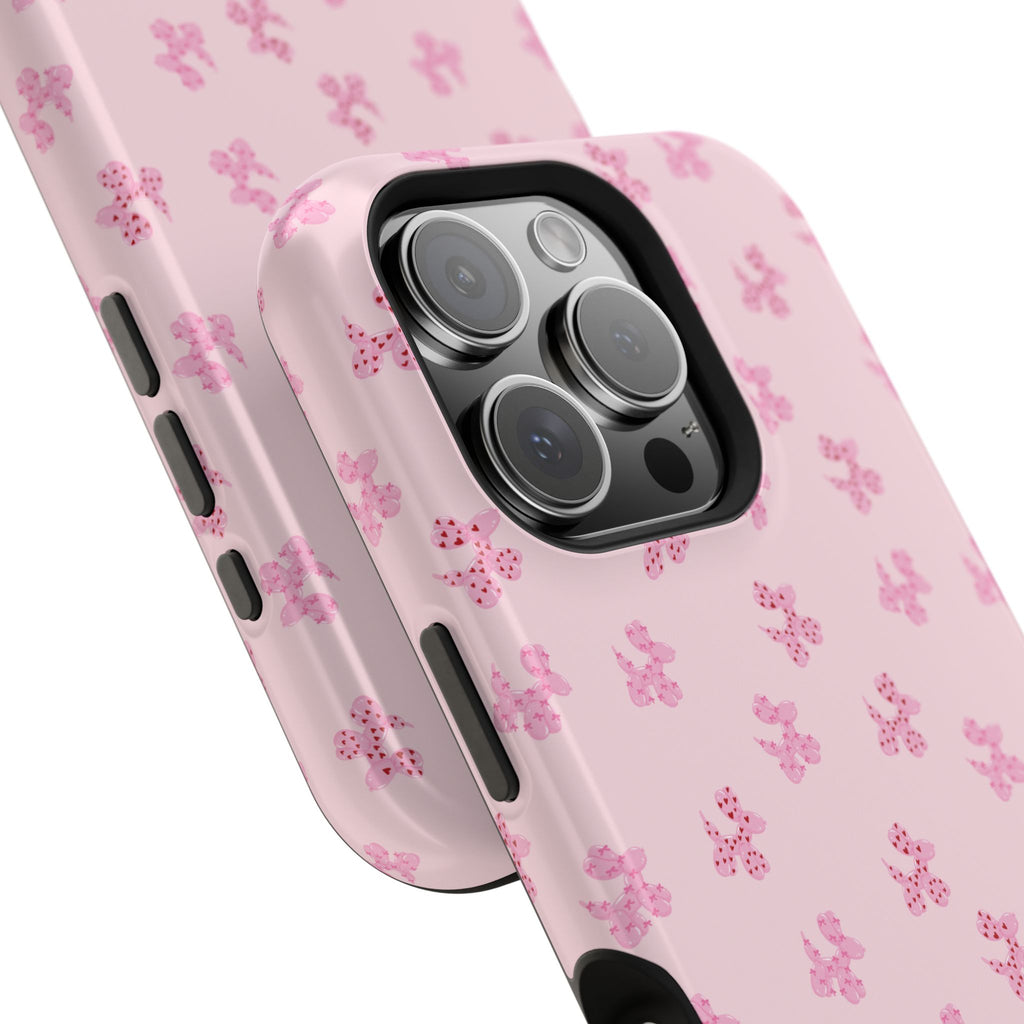 Pink Dog Bow's Cute Pattern Impact-Resistant Phone Case