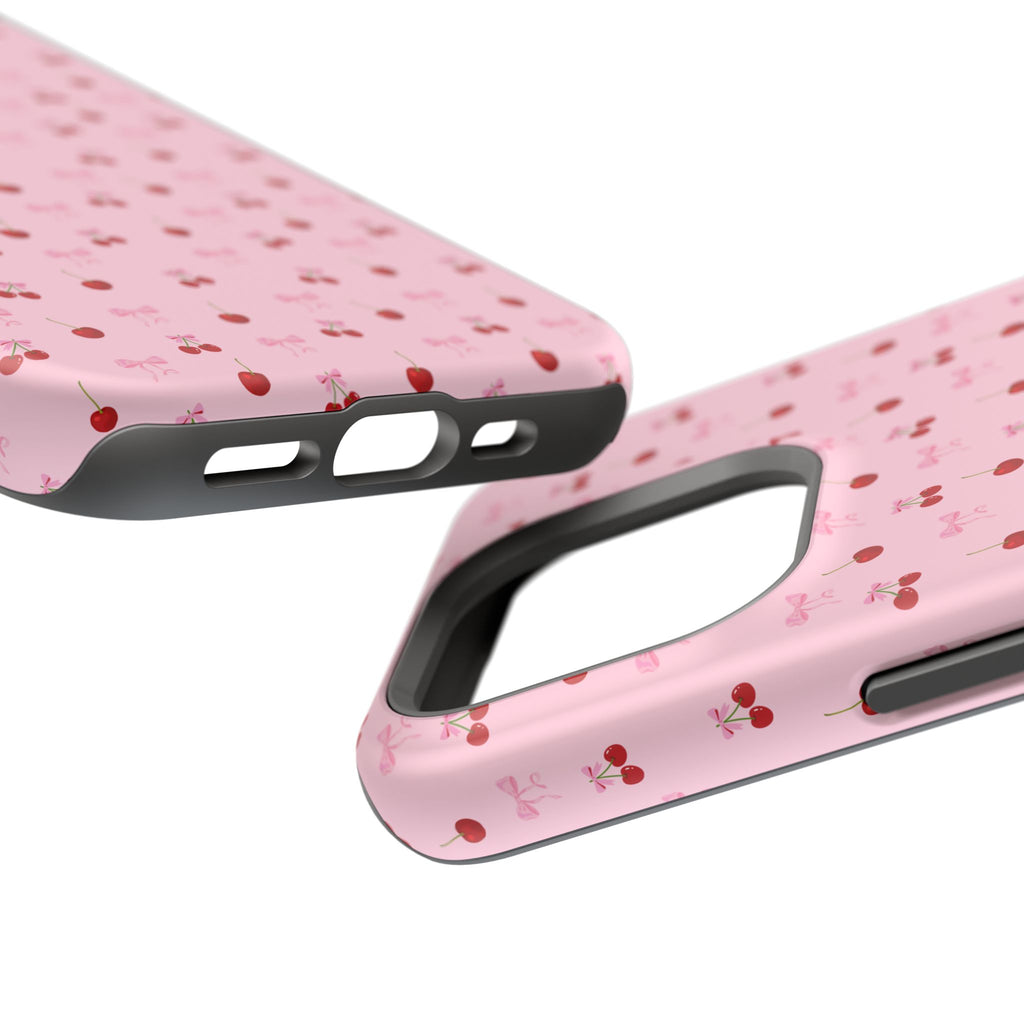 Cherry-Bow Pattern Impact-Resistant Phone Case