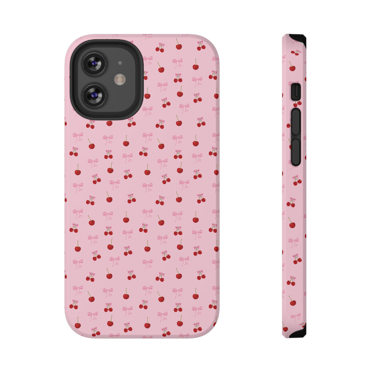 Cherry-Bow Pattern Impact-Resistant Phone Case