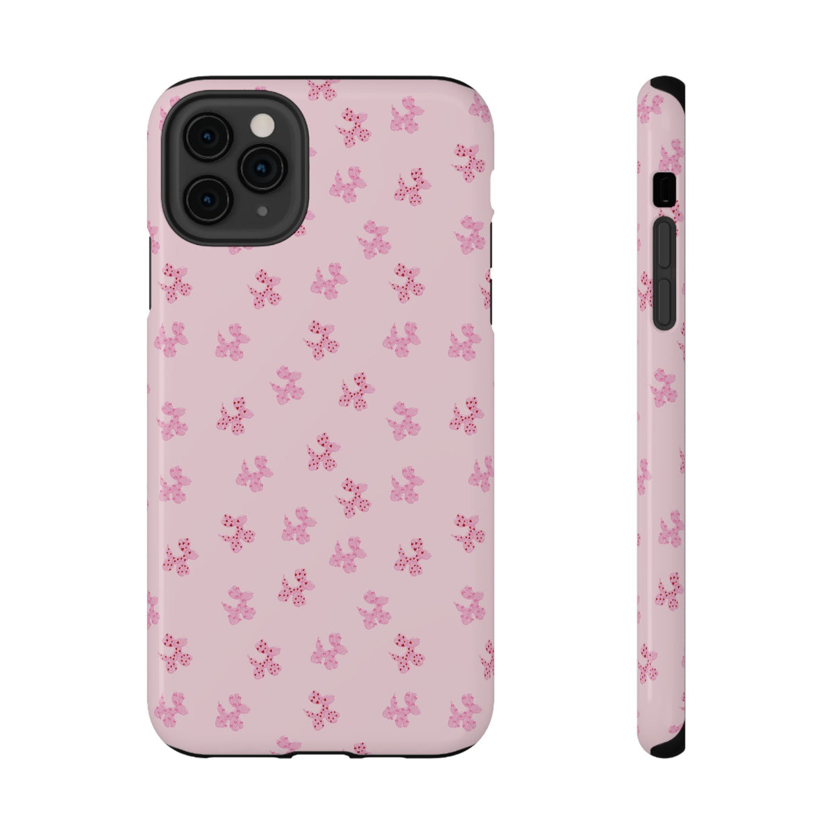 Pink Dog Bow's Cute Pattern Impact-Resistant Phone Case