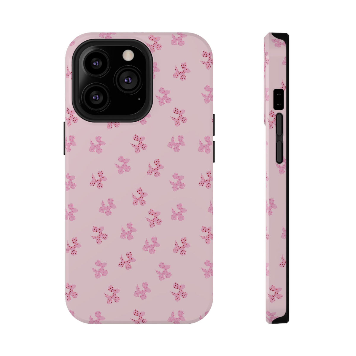 Pink Dog Bow's Cute Pattern Impact-Resistant Phone Case