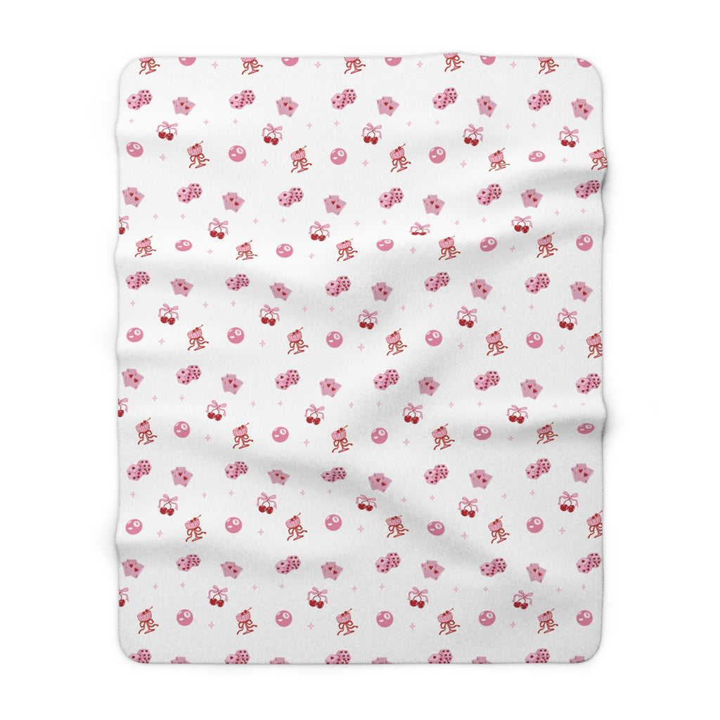Cute Pink Coquette Sherpa Fleece Blanket