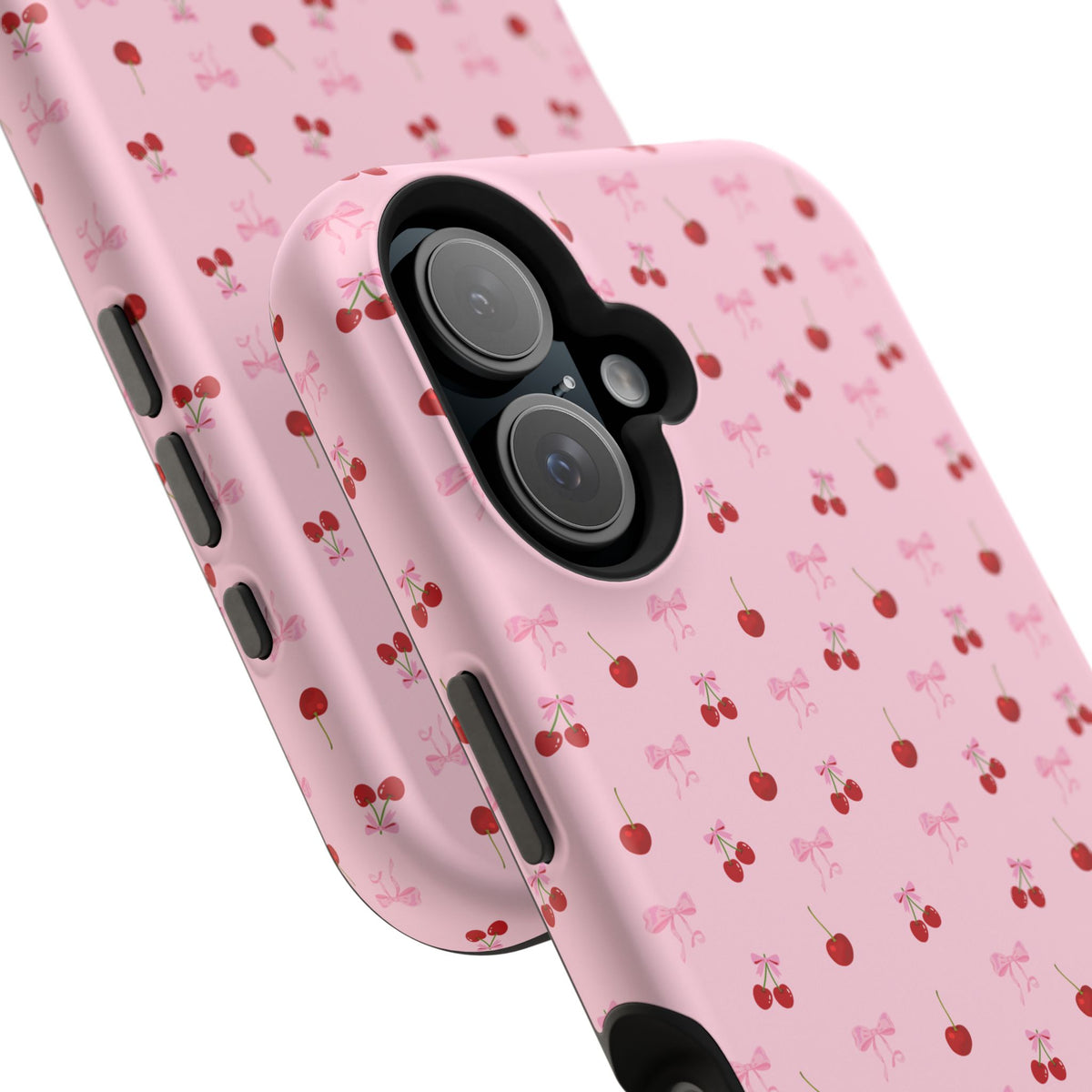 Cherry-Bow Pattern Impact-Resistant Phone Case