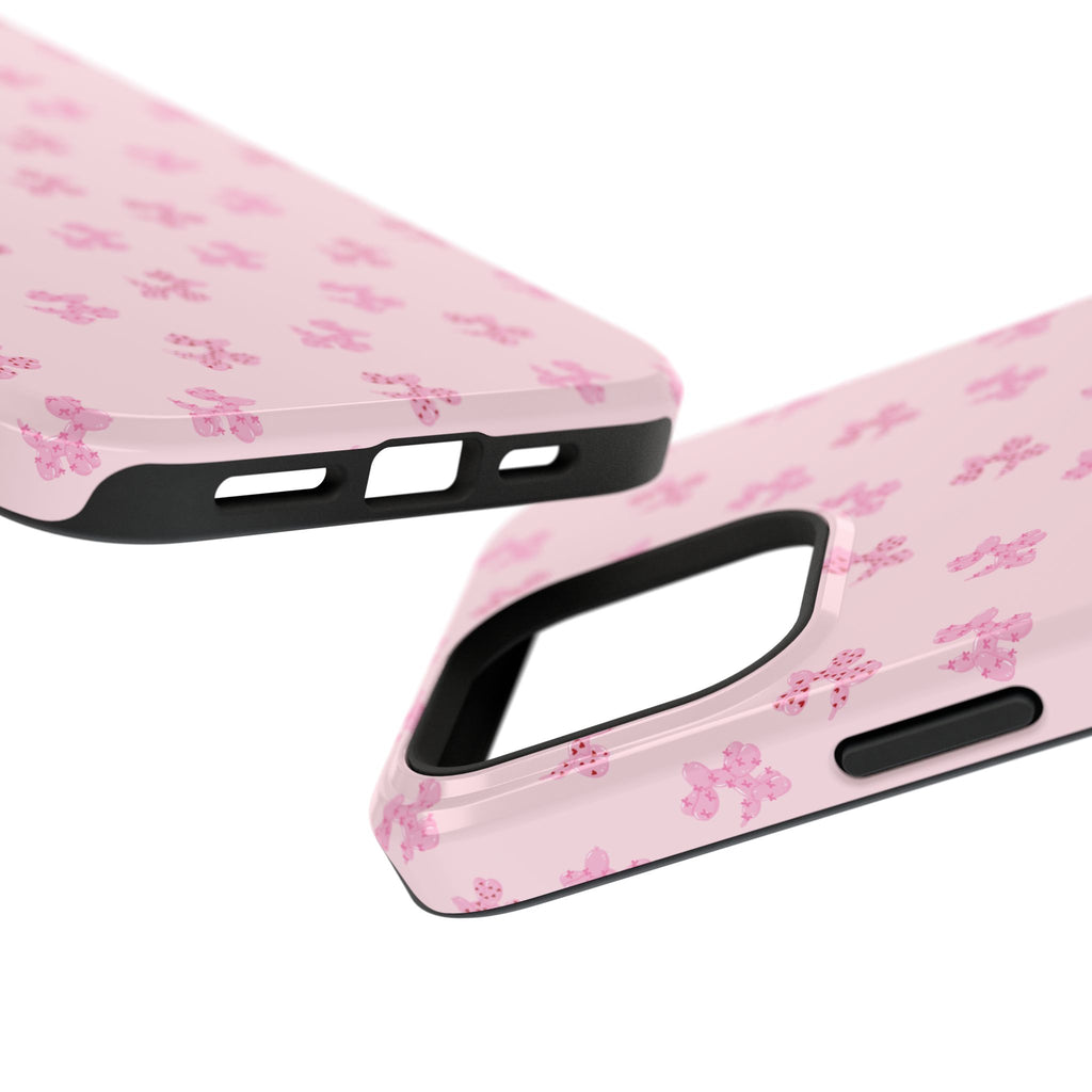 Pink Dog Bow's Cute Pattern Impact-Resistant Phone Case