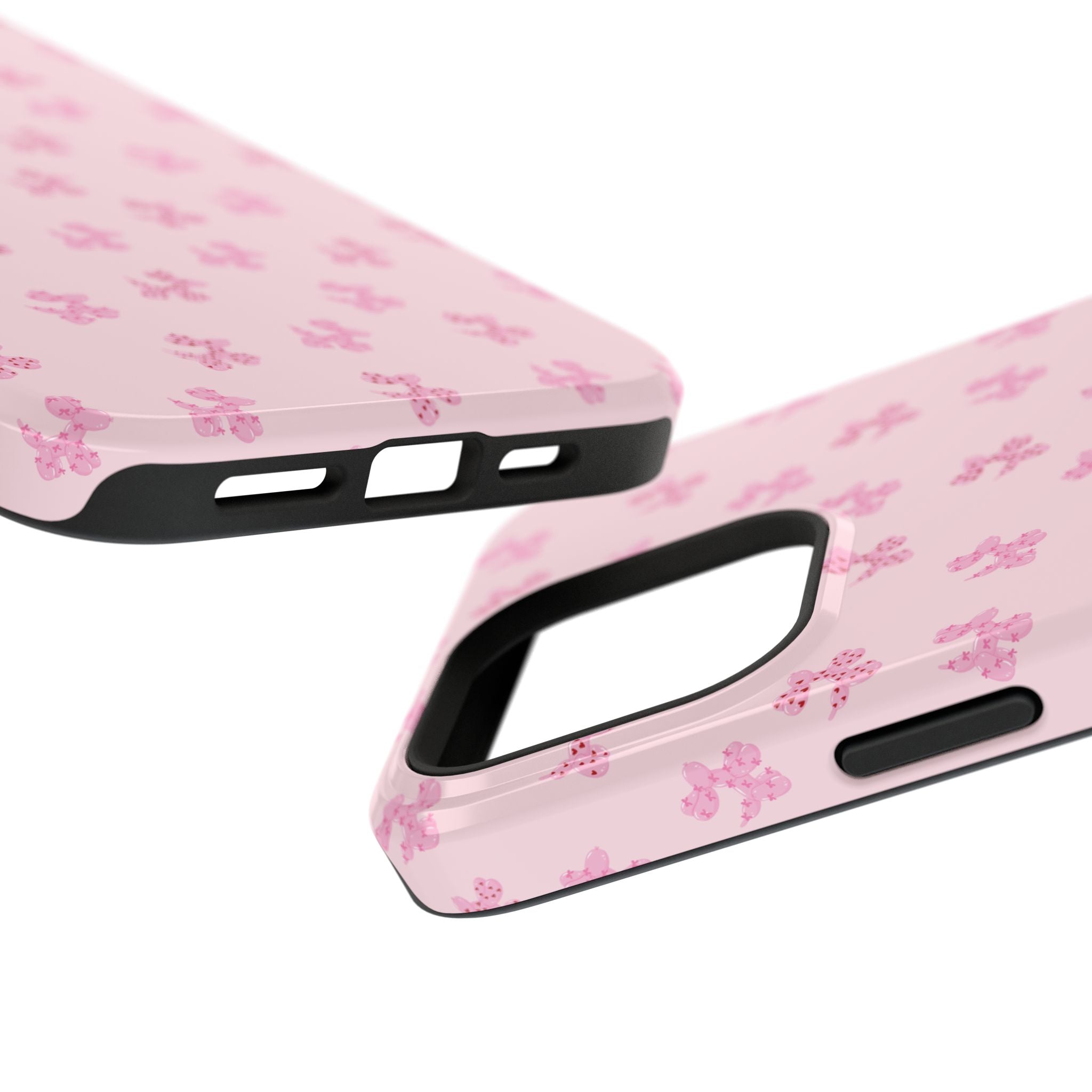 Pink Dog Bow's Cute Pattern Impact-Resistant Phone Case