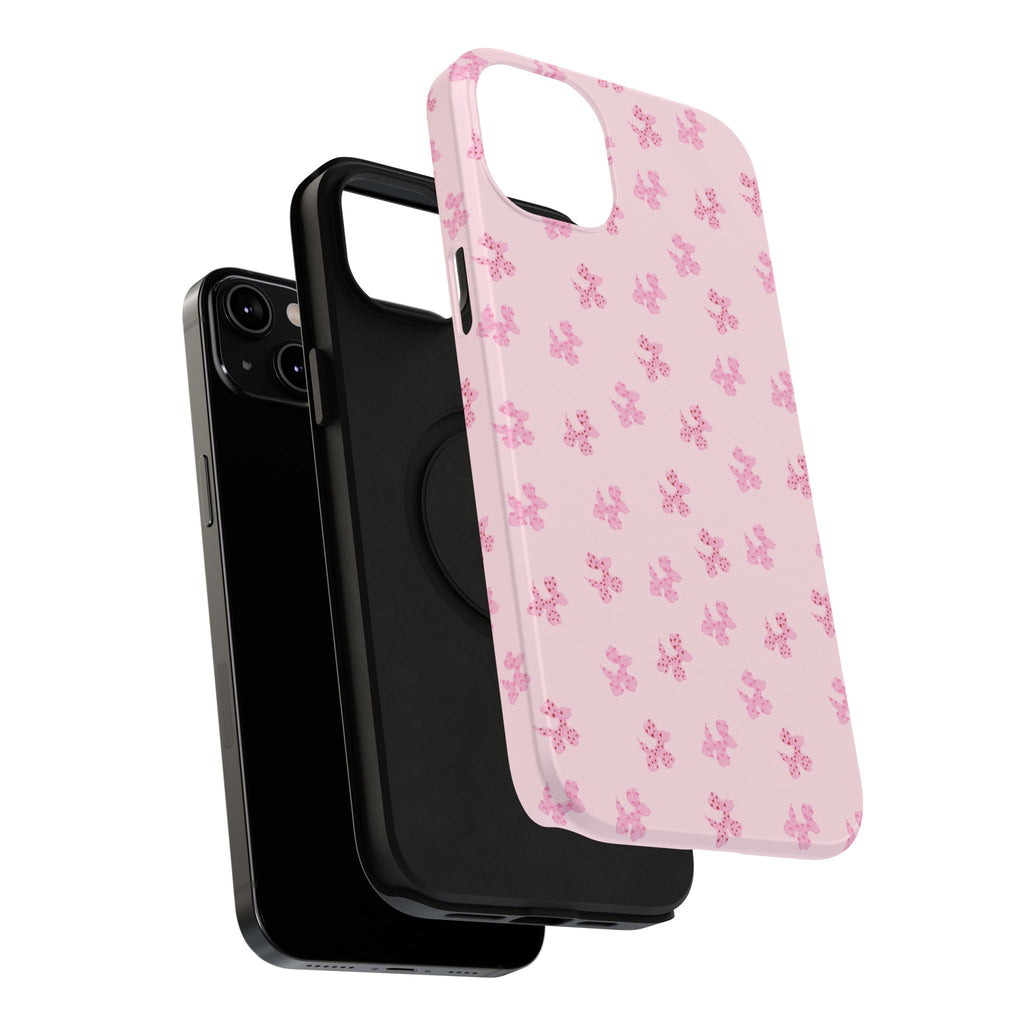 Pink Dog Bow's Cute Pattern Impact-Resistant Phone Case