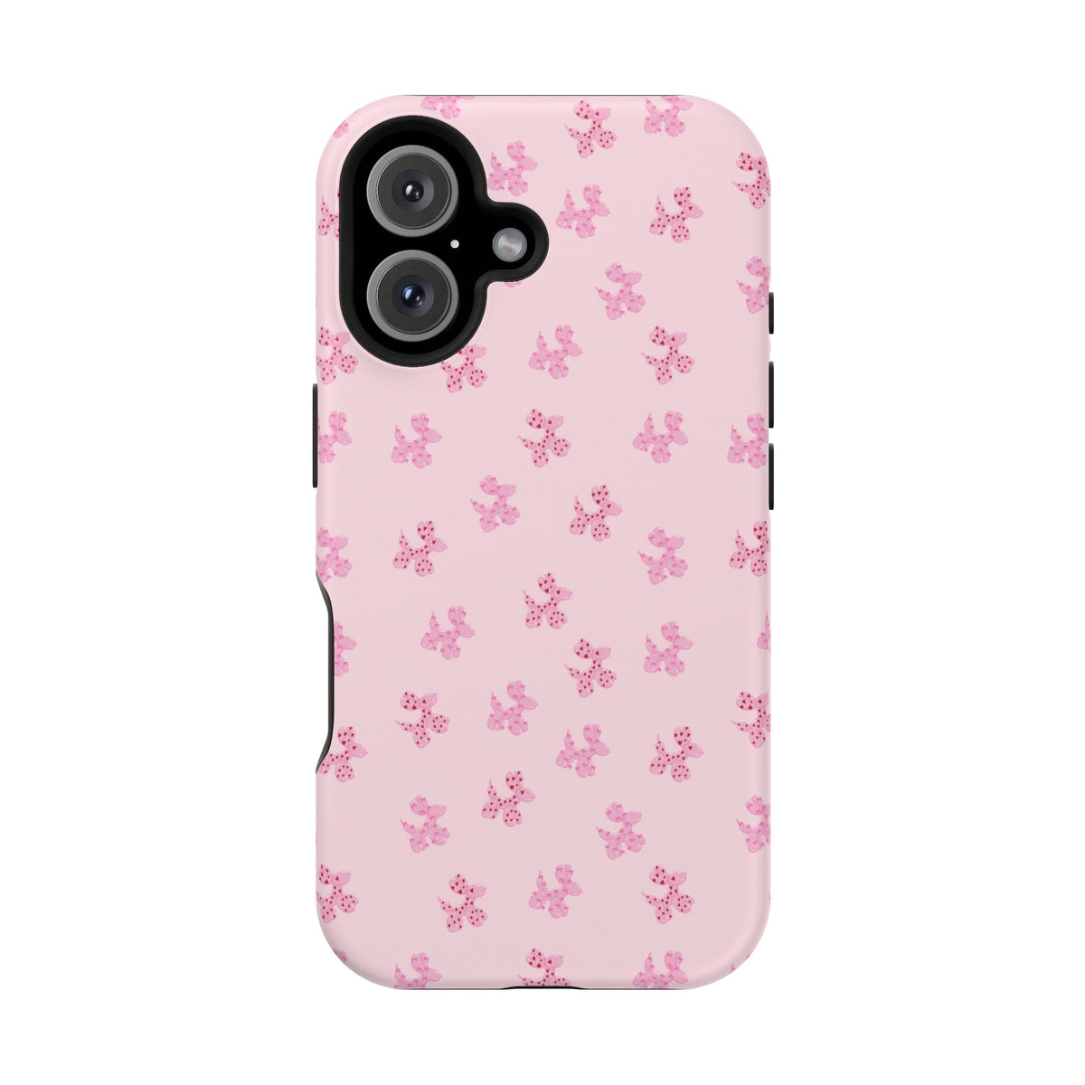 Pink Dog Bow's Cute Pattern Impact-Resistant Phone Case