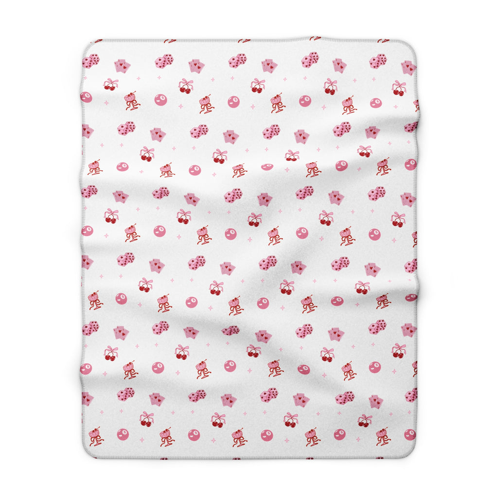 Cute Pink Coquette Sherpa Fleece Blanket