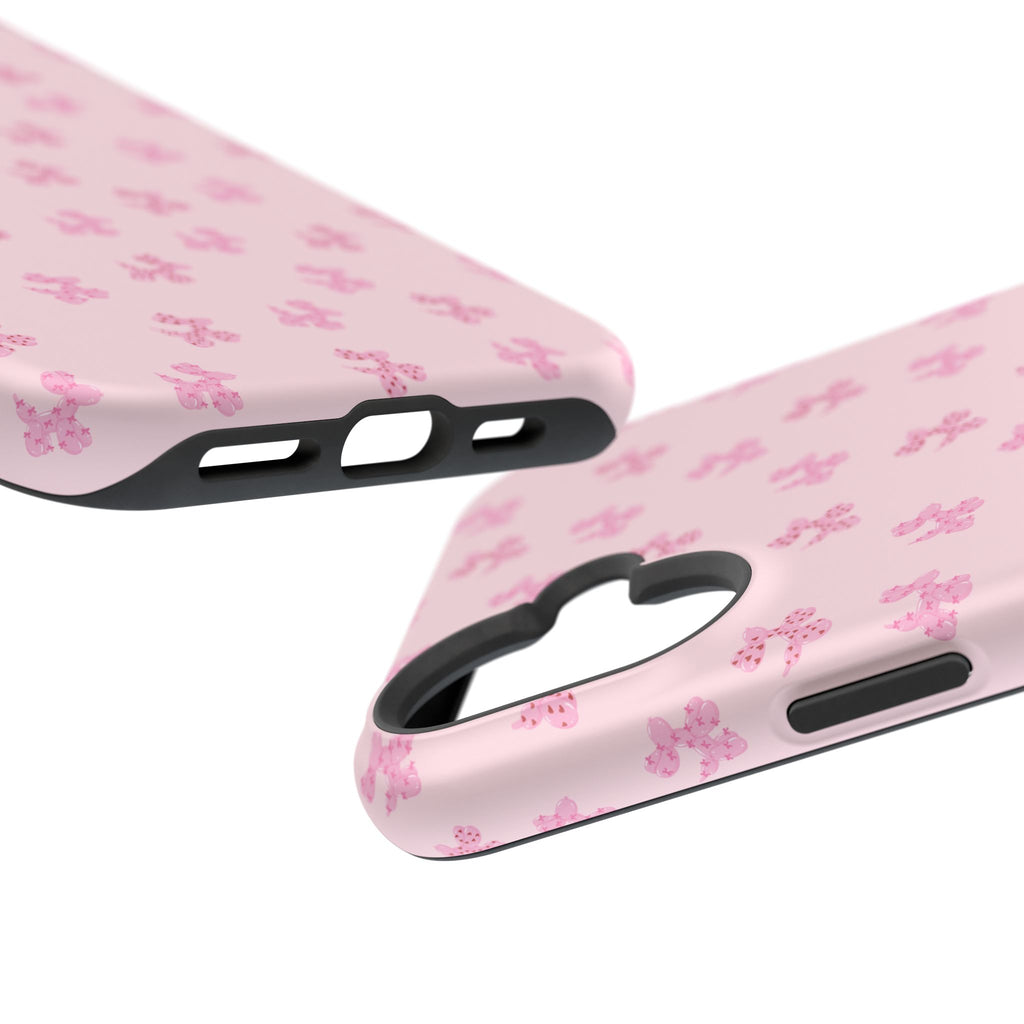 Pink Dog Bow's Cute Pattern Impact-Resistant Phone Case