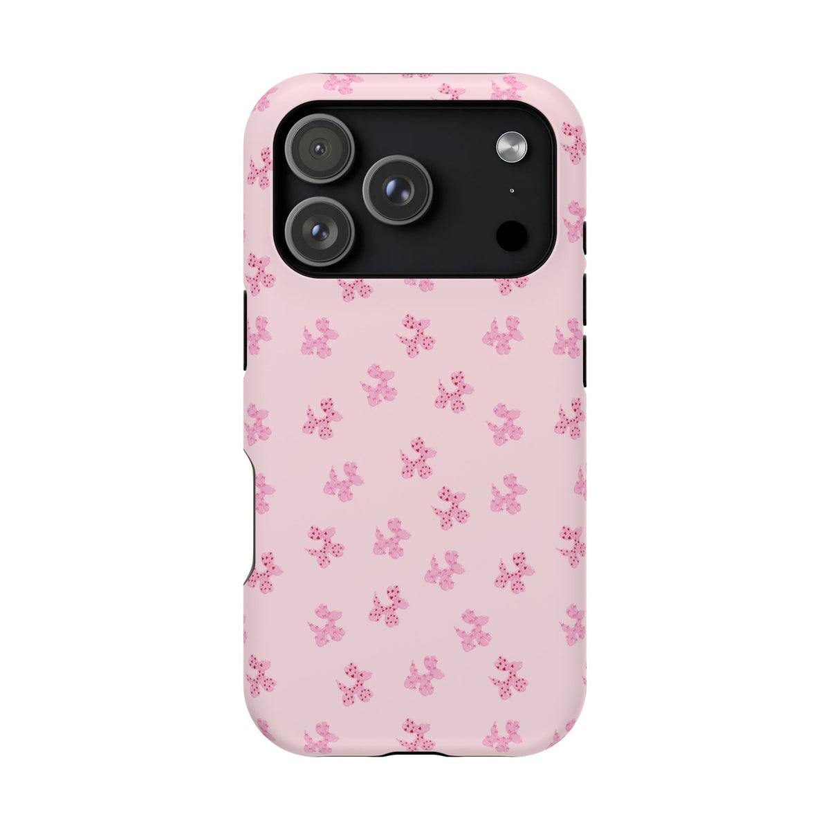Pink Dog Bow's Cute Pattern Impact-Resistant Phone Case