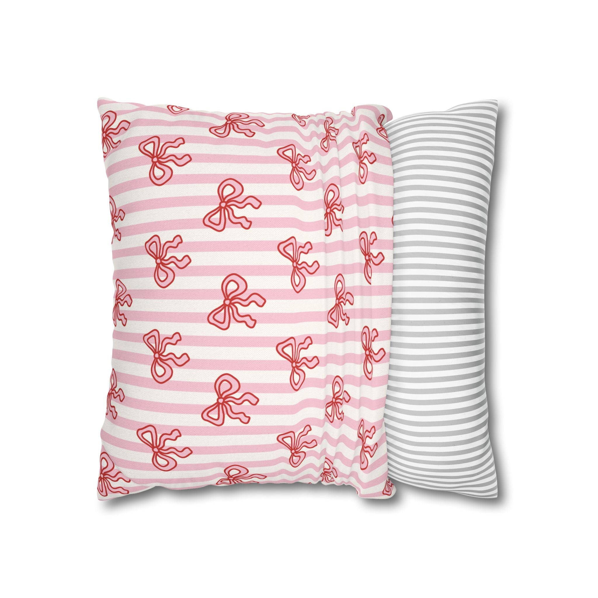 Pink Striped Bow's Pillowcase Cover