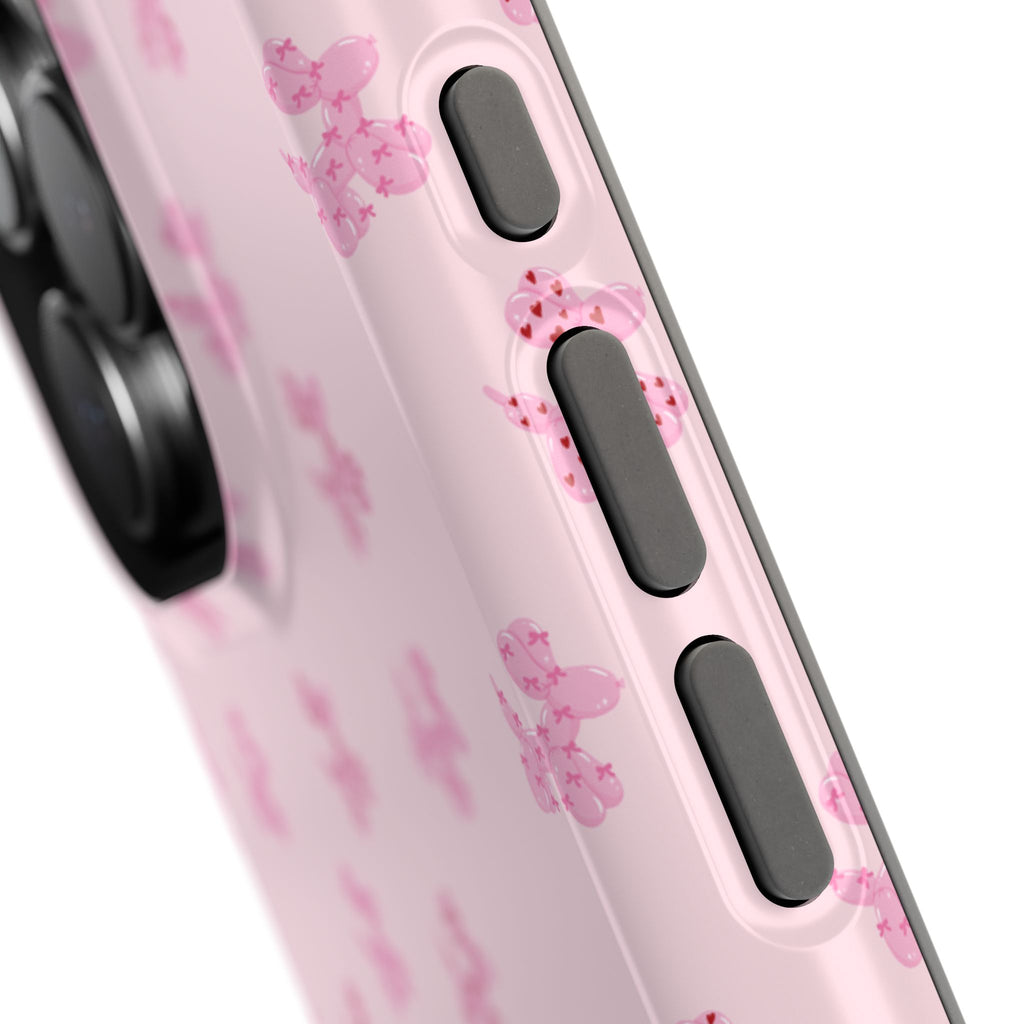 Pink Dog Bow's Cute Pattern Impact-Resistant Phone Case
