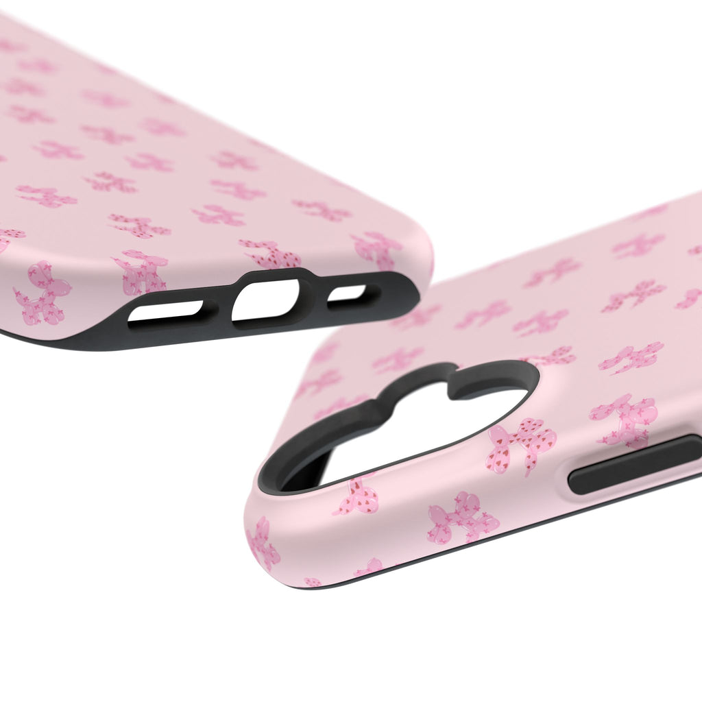 Pink Dog Bow's Cute Pattern Impact-Resistant Phone Case