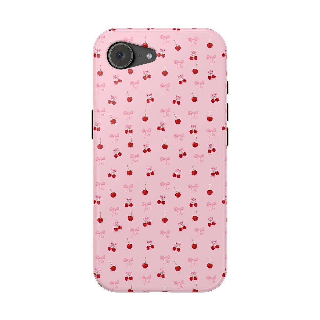 Cherry-Bow Pattern Impact-Resistant Phone Case