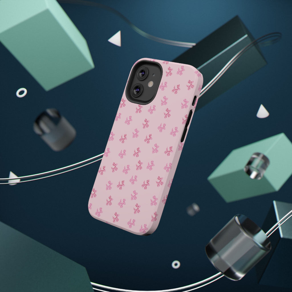 Pink Dog Bow's Cute Pattern Impact-Resistant Phone Case