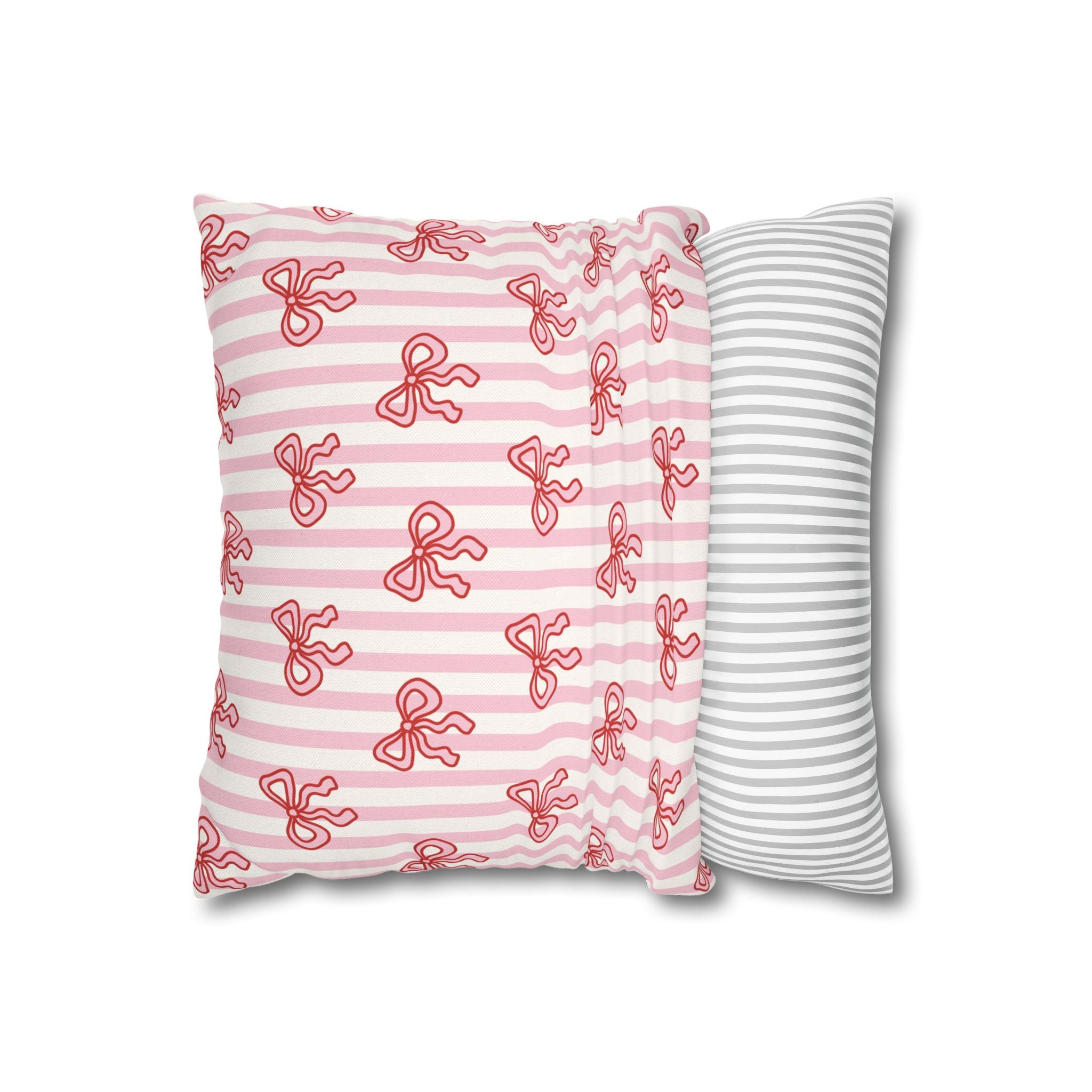 Pink Striped Bow's Pillowcase Cover