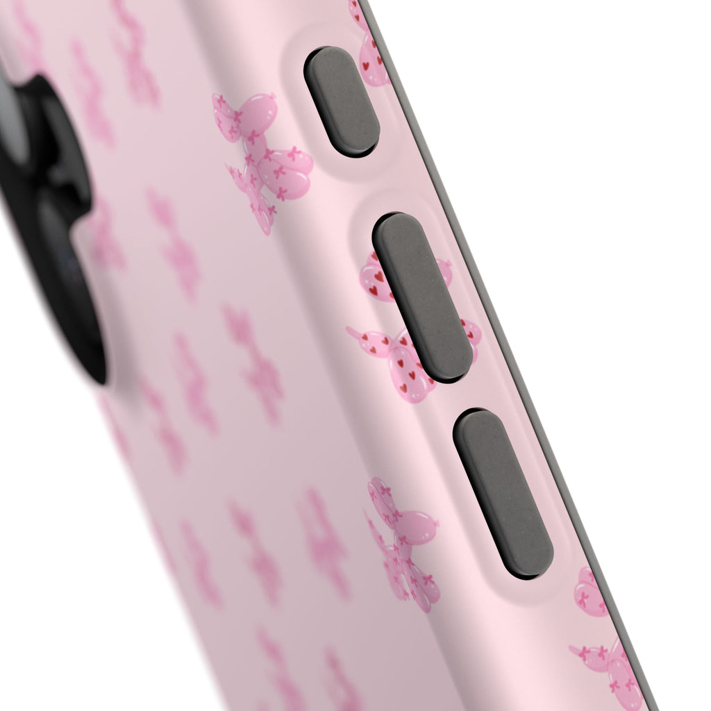 Pink Dog Bow's Cute Pattern Impact-Resistant Phone Case