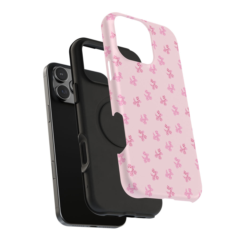 Pink Dog Bow's Cute Pattern Impact-Resistant Phone Case