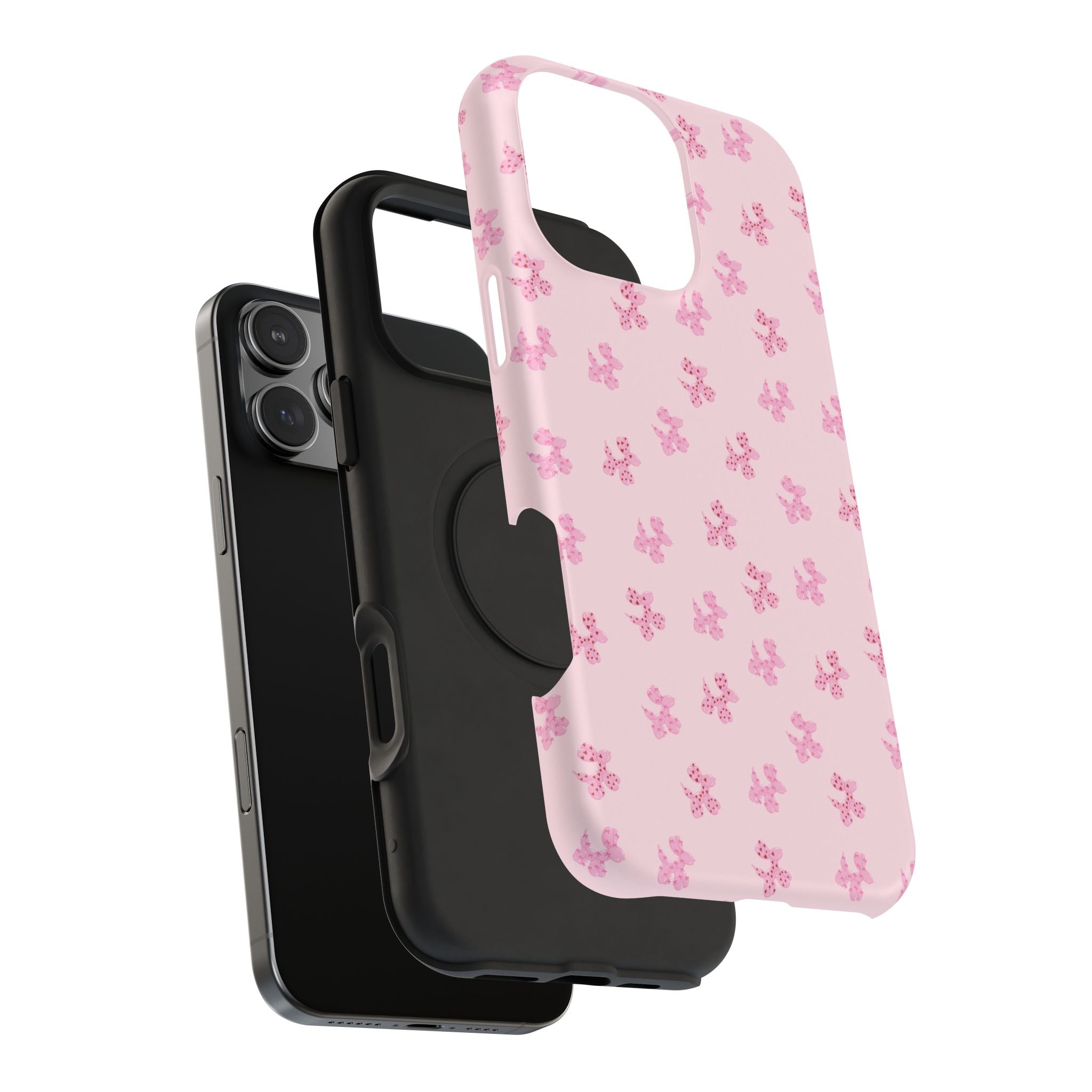 Pink Dog Bow's Cute Pattern Impact-Resistant Phone Case