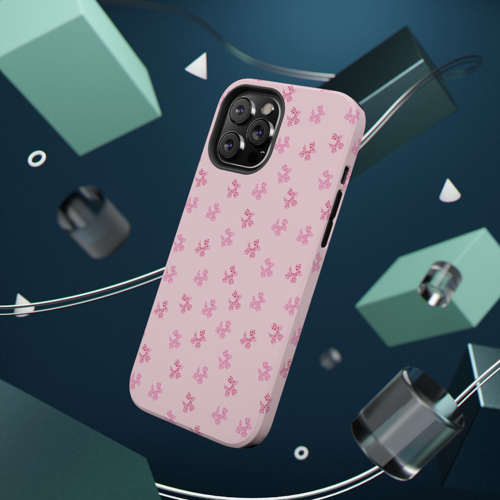 Pink Dog Bow's Cute Pattern Impact-Resistant Phone Case