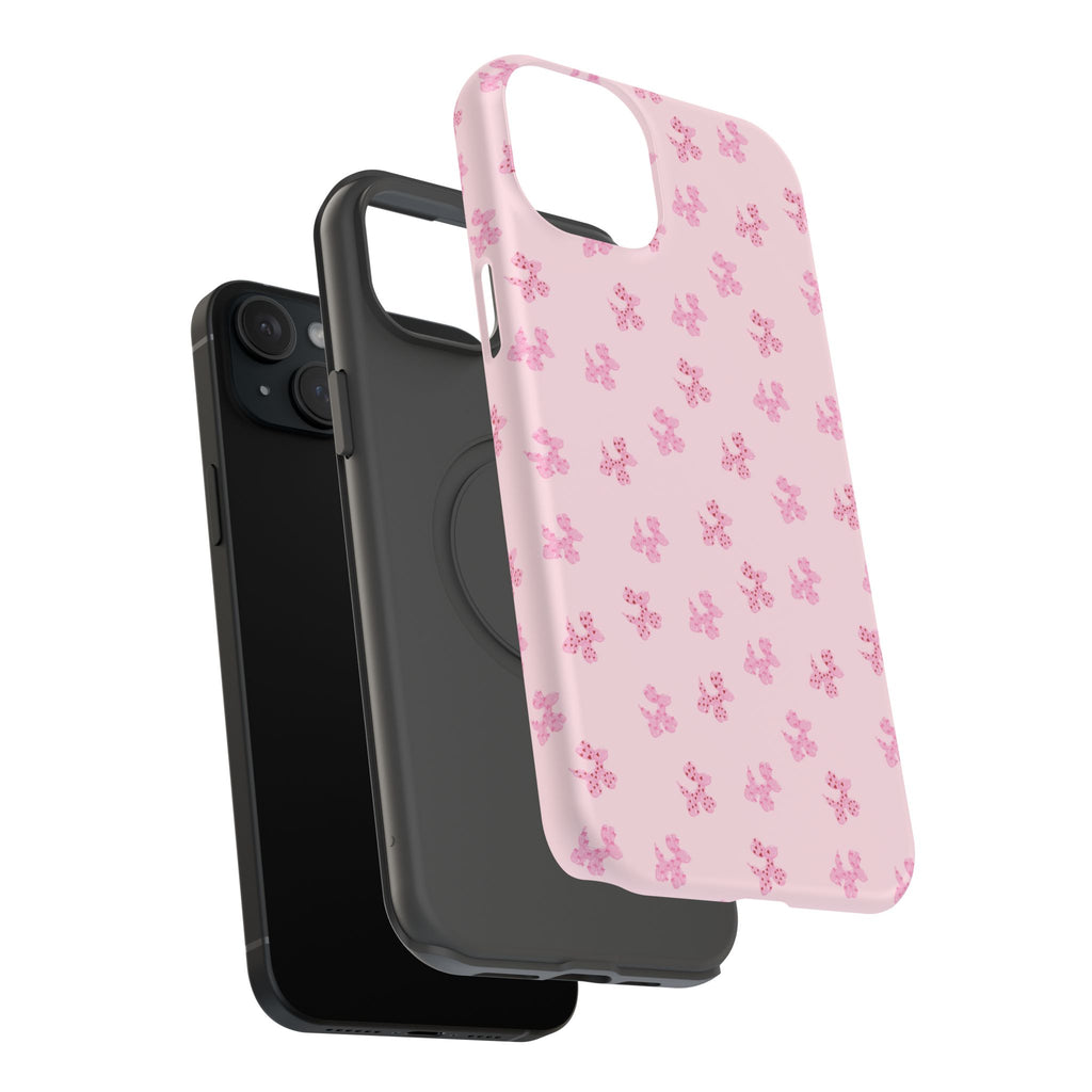 Pink Dog Bow's Cute Pattern Impact-Resistant Phone Case