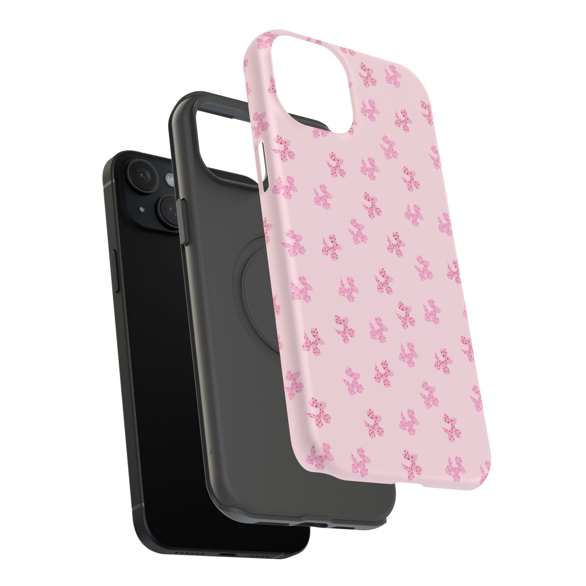 Pink Dog Bow's Cute Pattern Impact-Resistant Phone Case