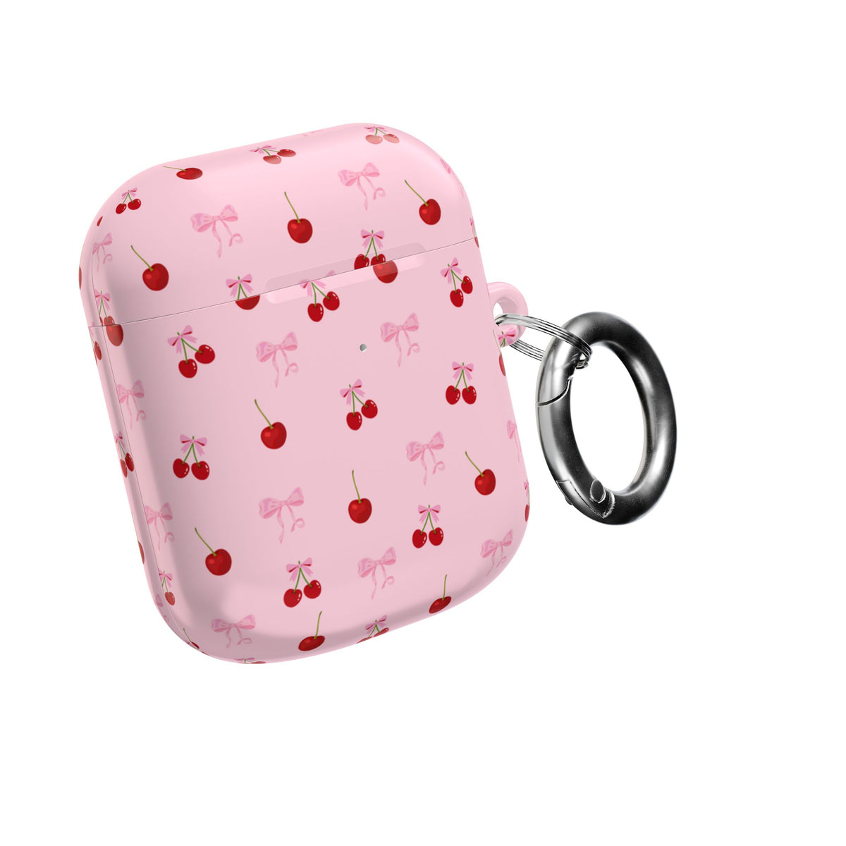 Cherry Bow AirPod Case — Cute Pink Cherry Pattern AirPods Pro Cover