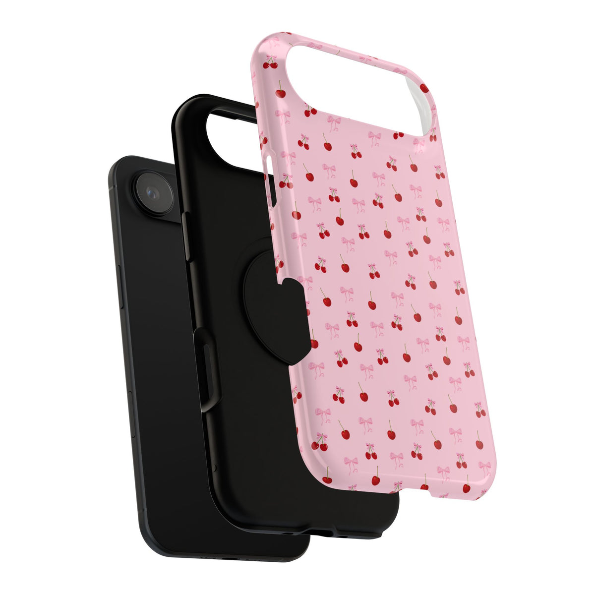 Cherry-Bow Pattern Impact-Resistant Phone Case