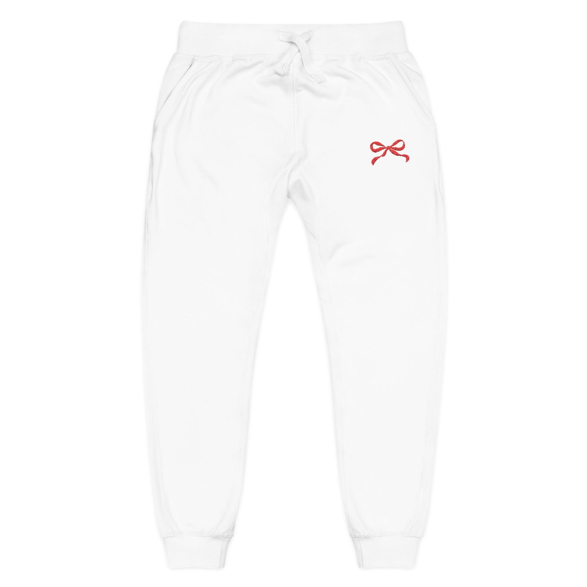 Embroidered Red Bow Cozy Sweatpants