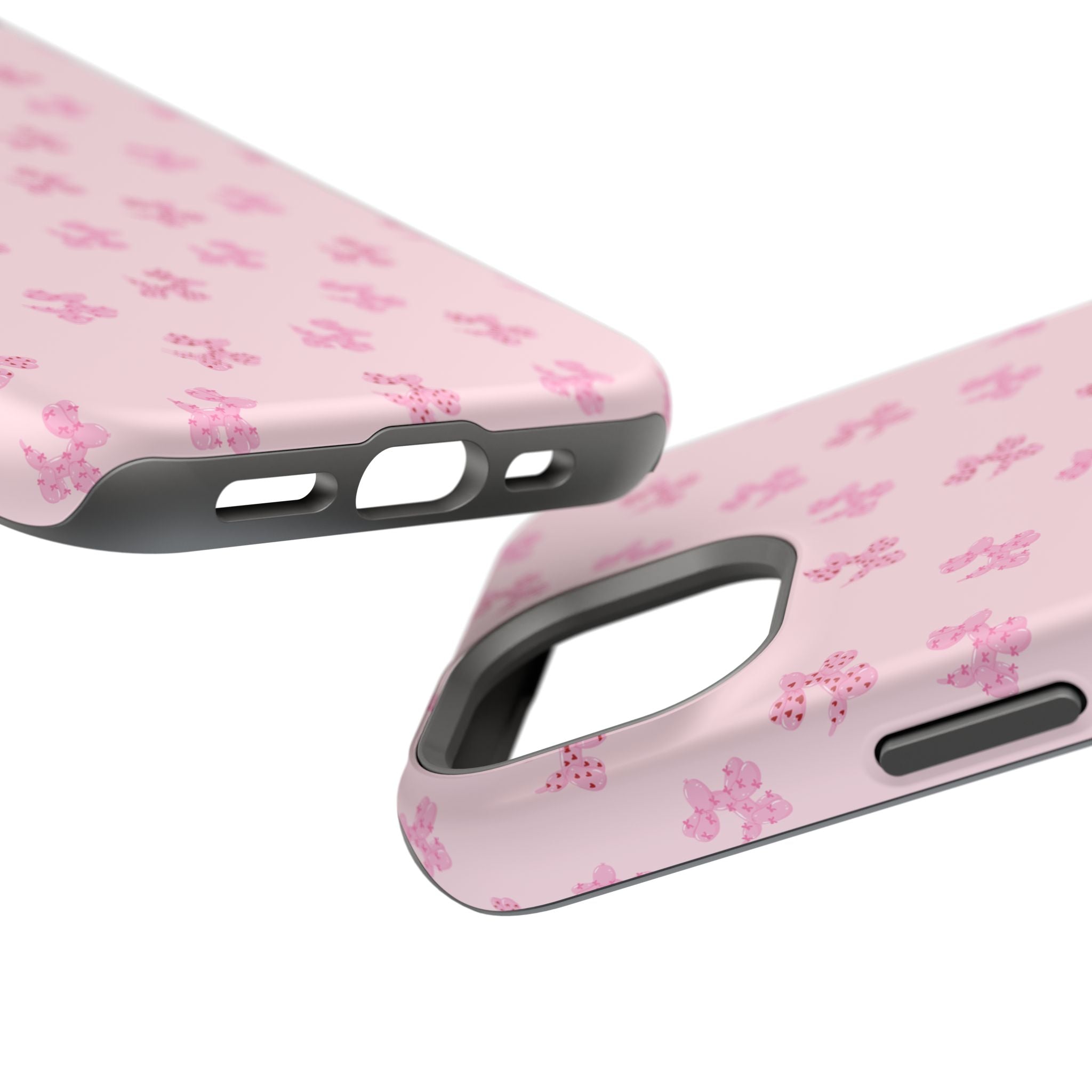Pink Dog Bow's Cute Pattern Impact-Resistant Phone Case