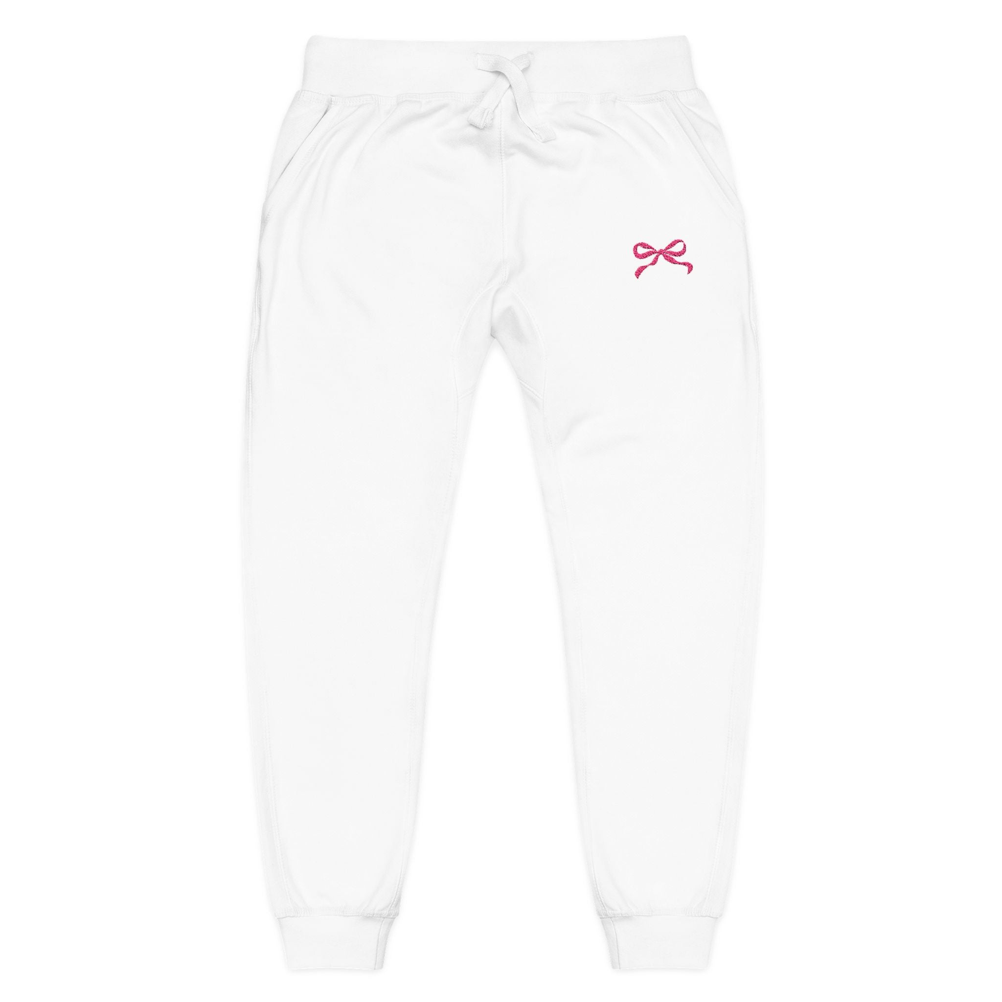 Embroidered Pink Bow Cozy Sweatpants