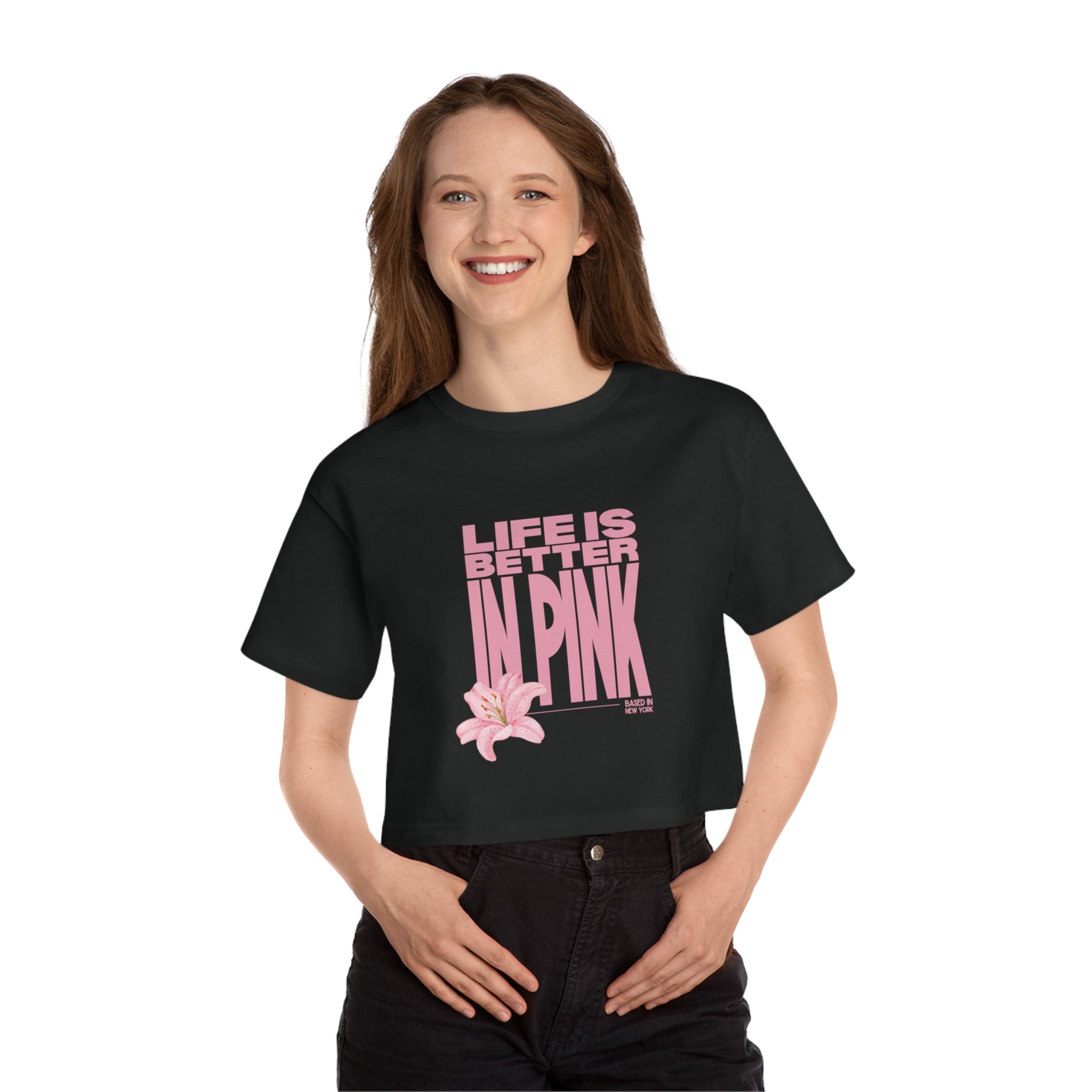 Life Is Better in Pink Cropped Tee
