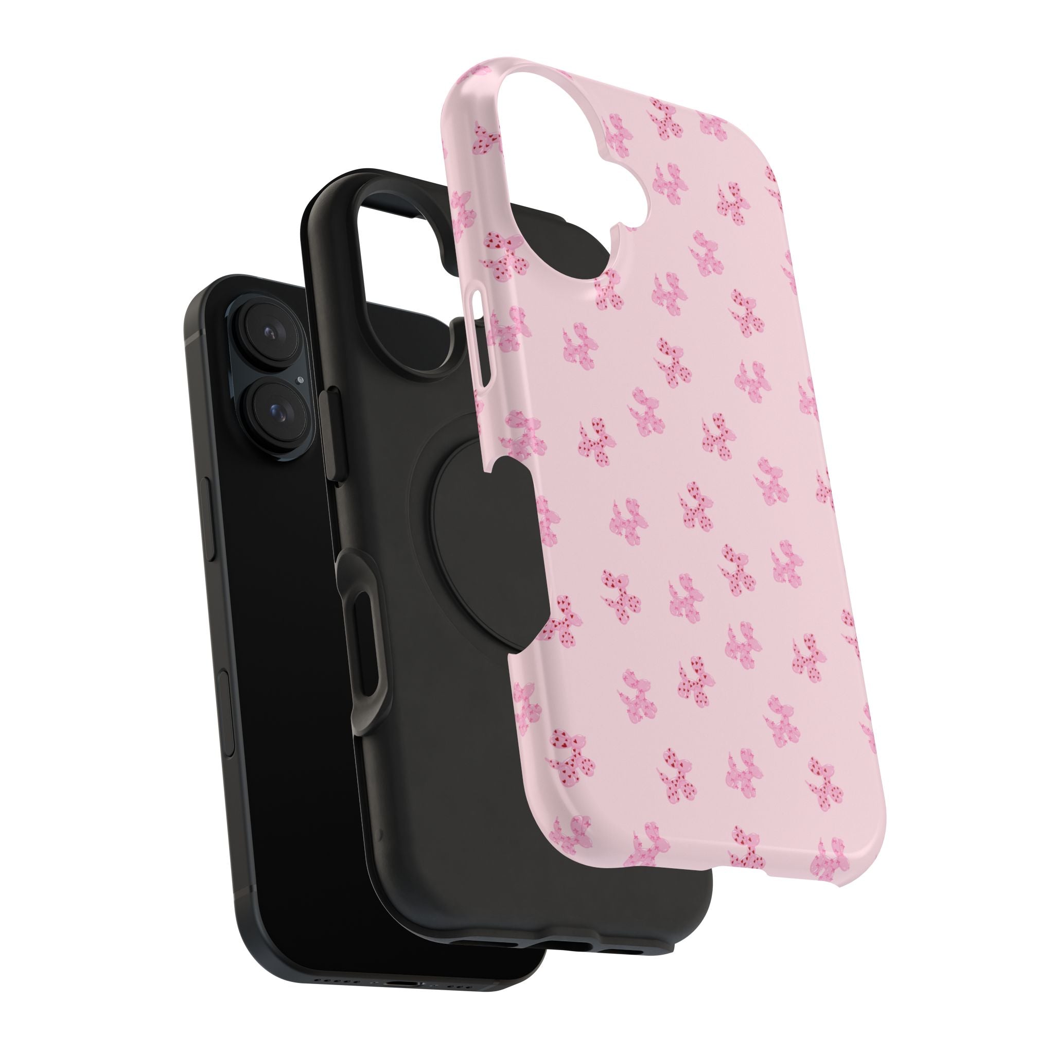 Pink Dog Bow's Cute Pattern Impact-Resistant Phone Case
