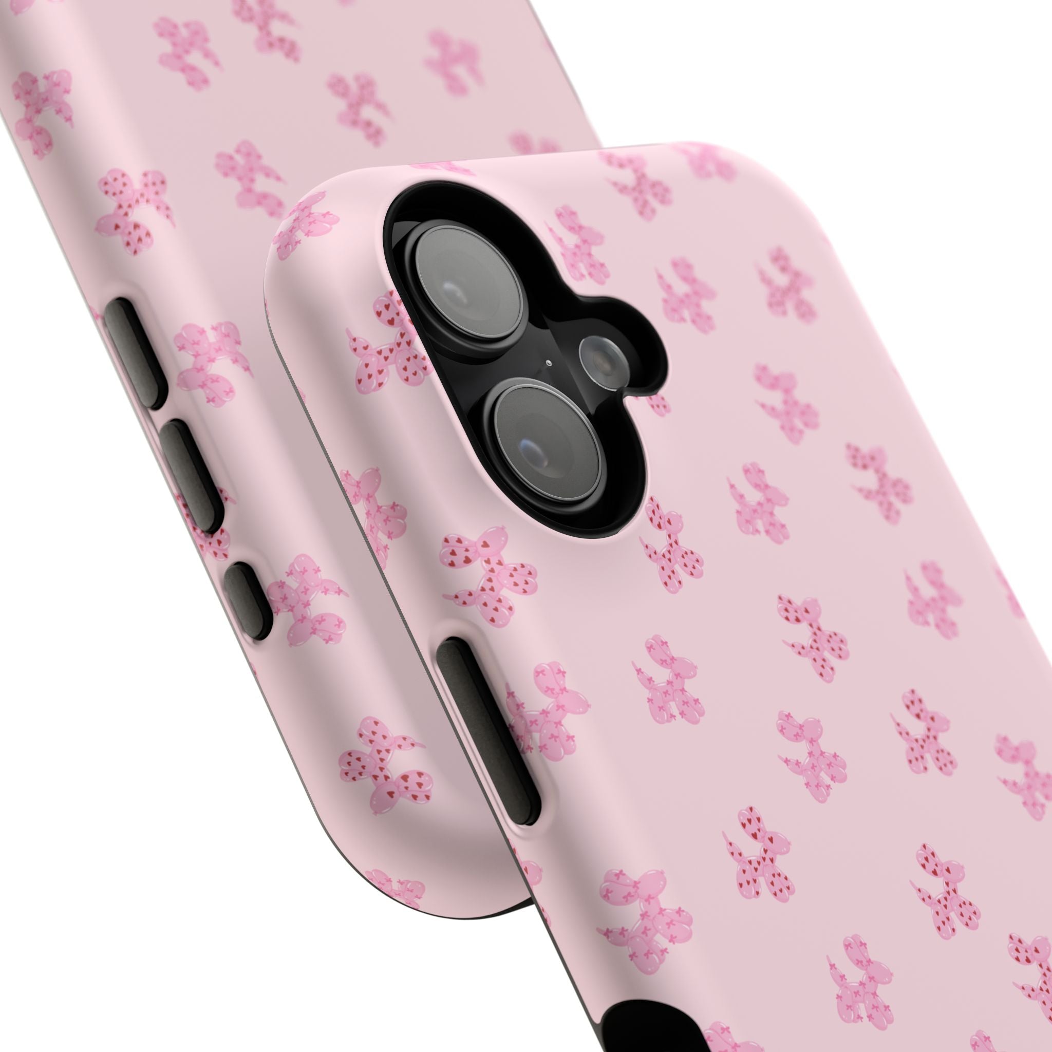 Pink Dog Bow's Cute Pattern Impact-Resistant Phone Case