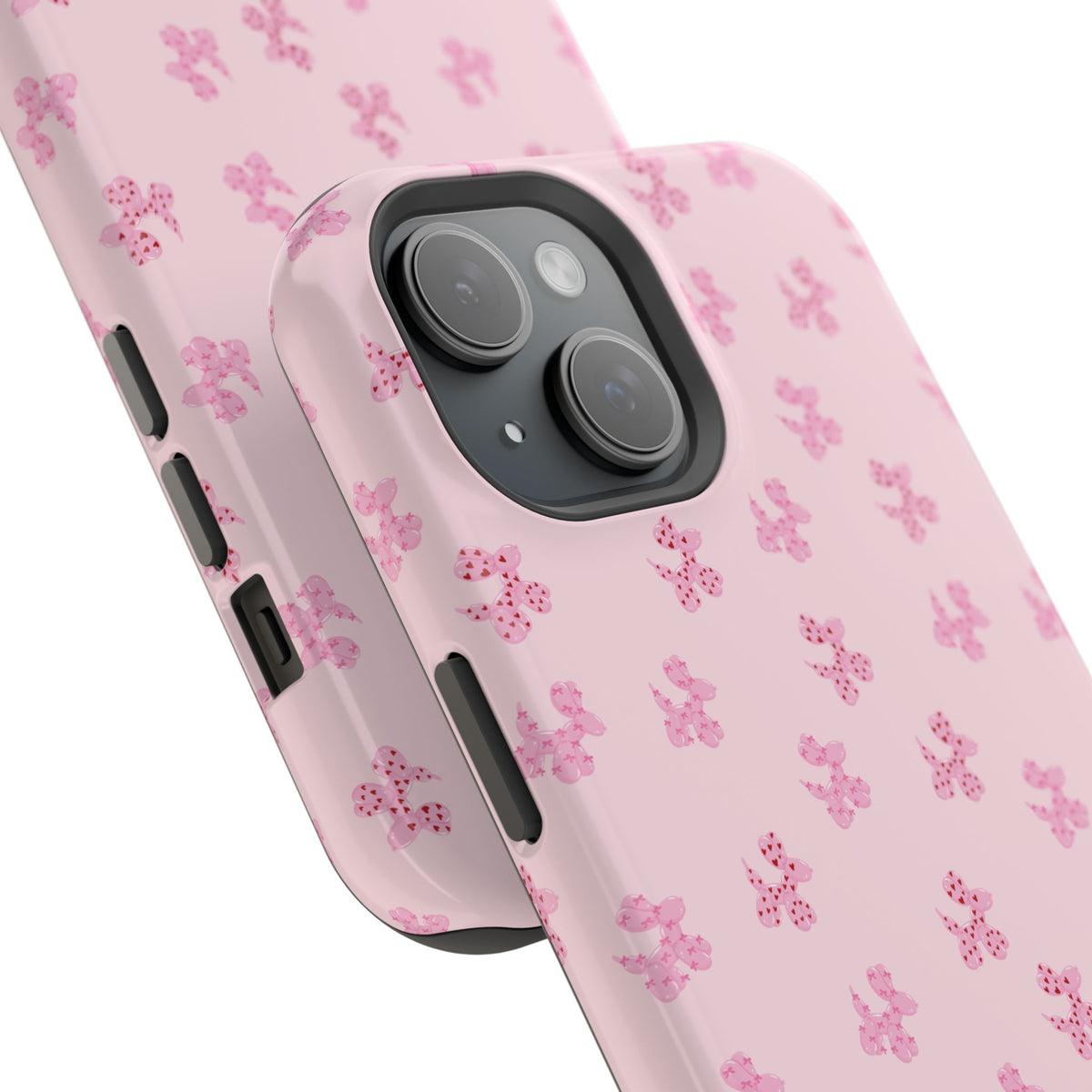 Pink Dog Bow's Cute Pattern Impact-Resistant Phone Case