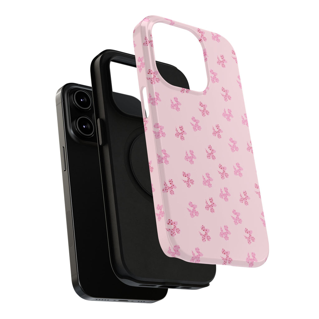 Pink Dog Bow's Cute Pattern Impact-Resistant Phone Case