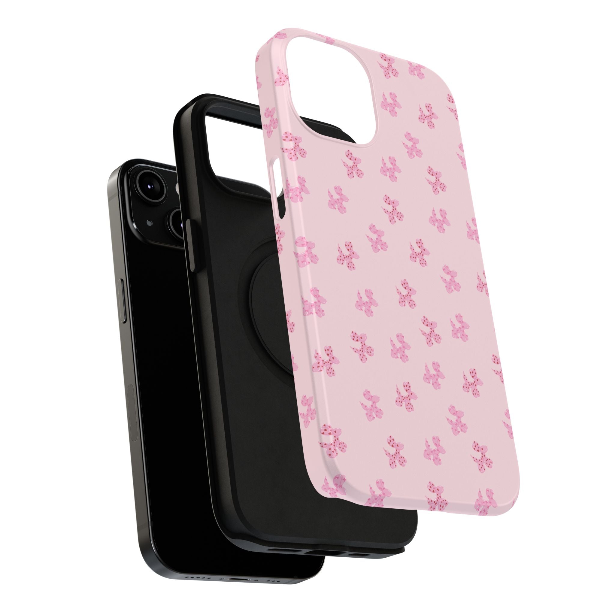 Pink Dog Bow's Cute Pattern Impact-Resistant Phone Case