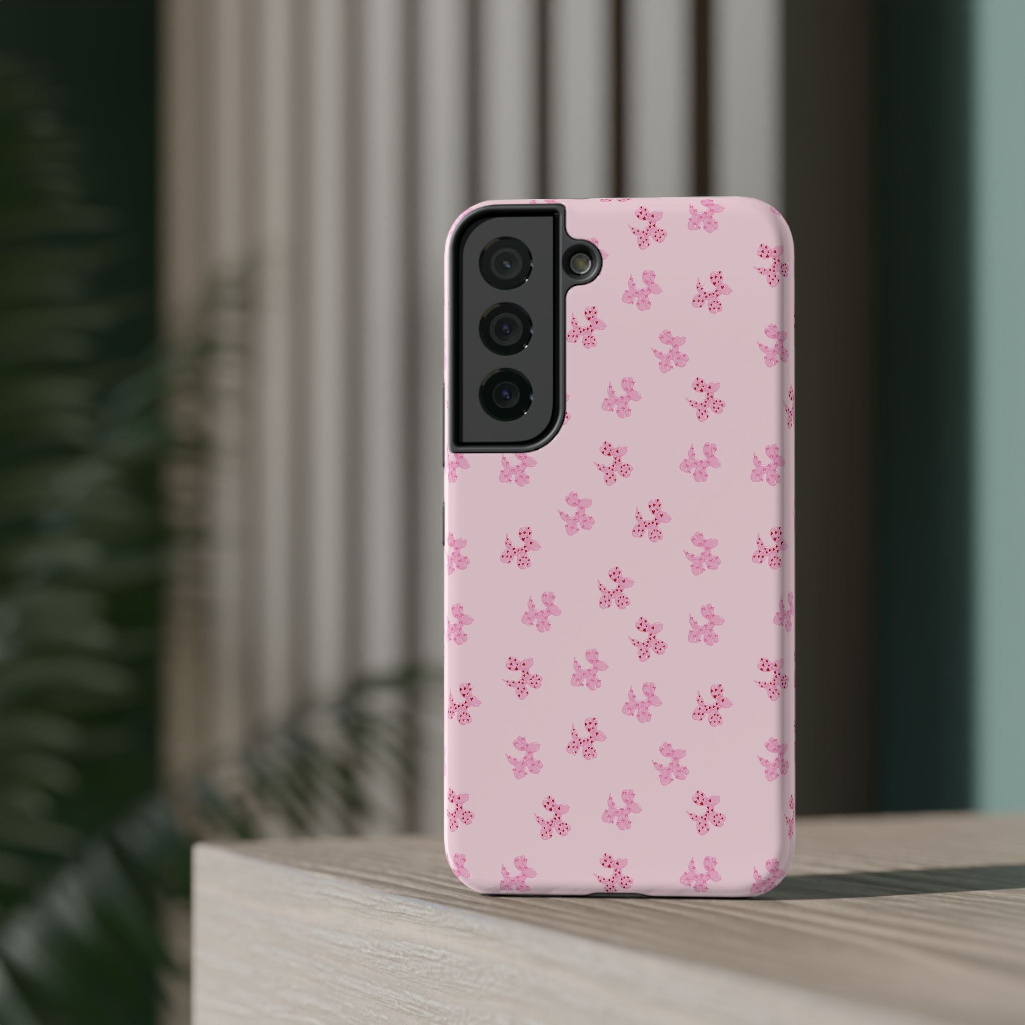 Pink Dog Bow's Cute Pattern Impact-Resistant Phone Case