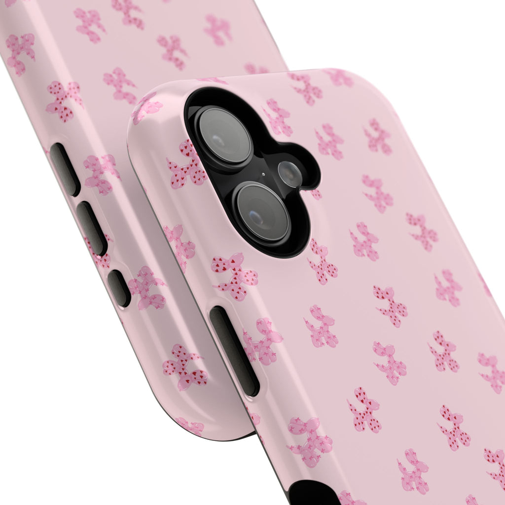 Pink Dog Bow's Cute Pattern Impact-Resistant Phone Case