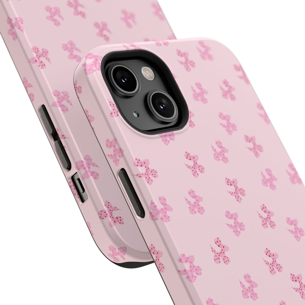 Pink Dog Bow's Cute Pattern Impact-Resistant Phone Case