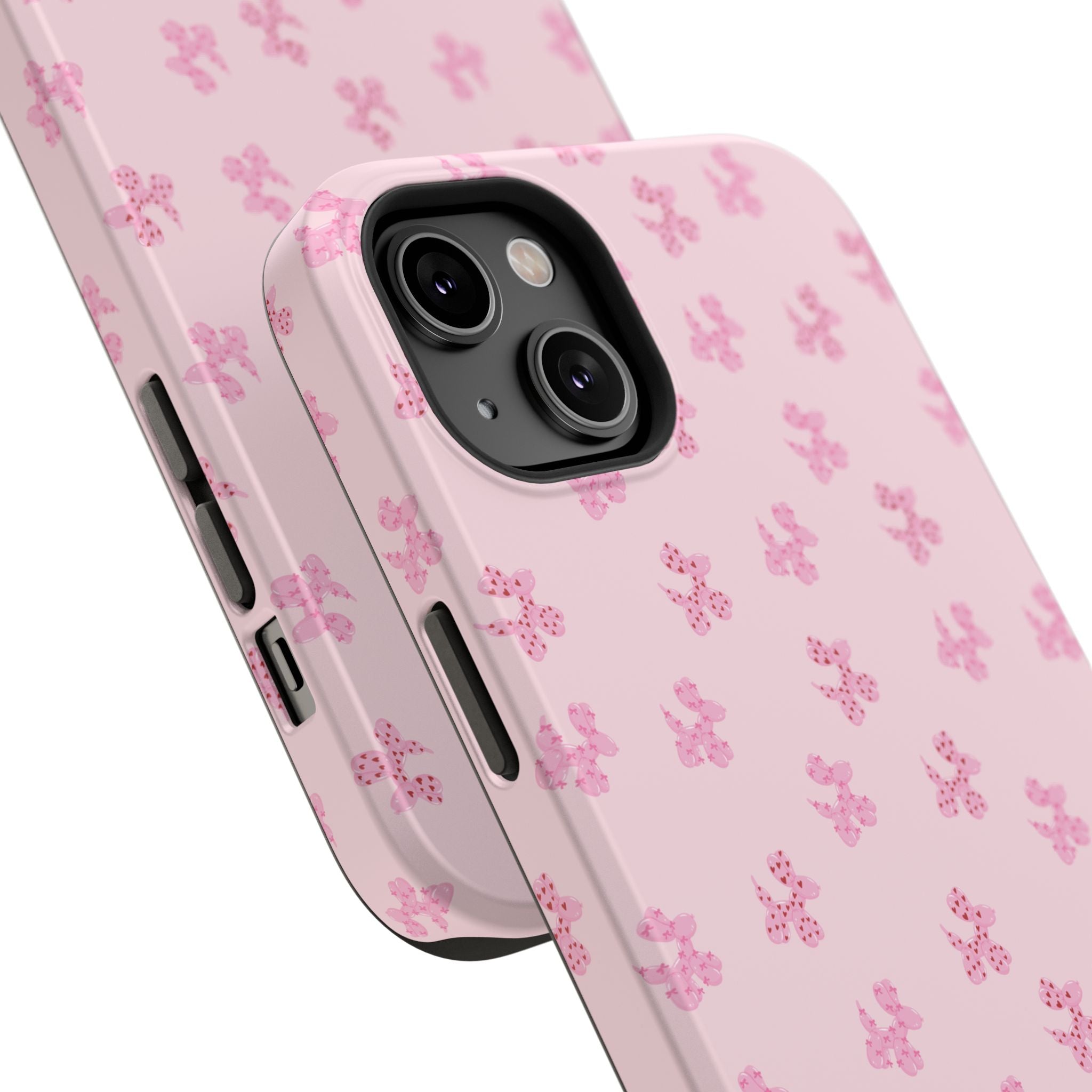 Pink Dog Bow's Cute Pattern Impact-Resistant Phone Case