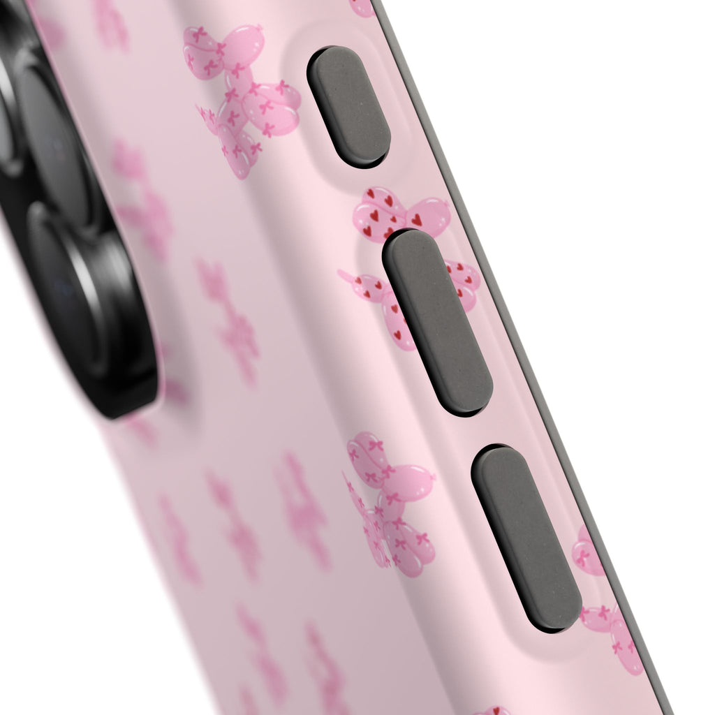 Pink Dog Bow's Cute Pattern Impact-Resistant Phone Case