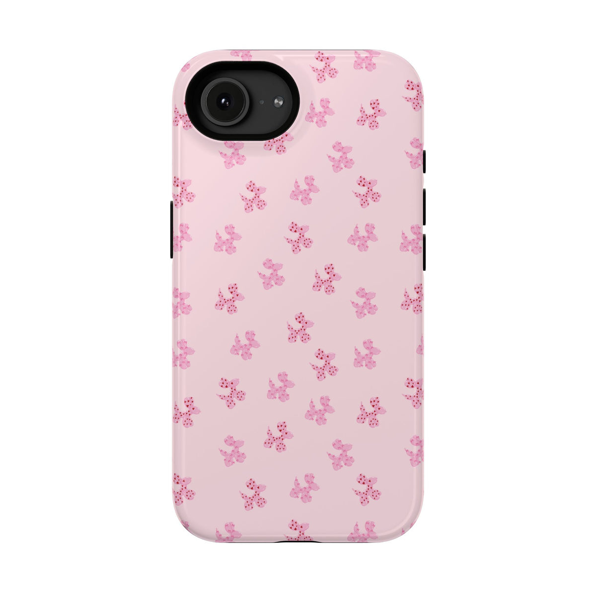 Pink Dog Bow's Cute Pattern Impact-Resistant Phone Case