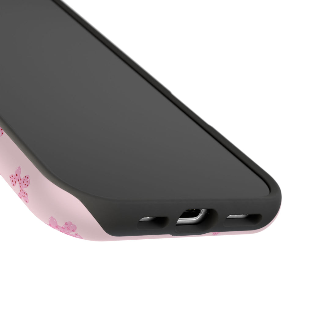 Pink Dog Bow's Cute Pattern Impact-Resistant Phone Case