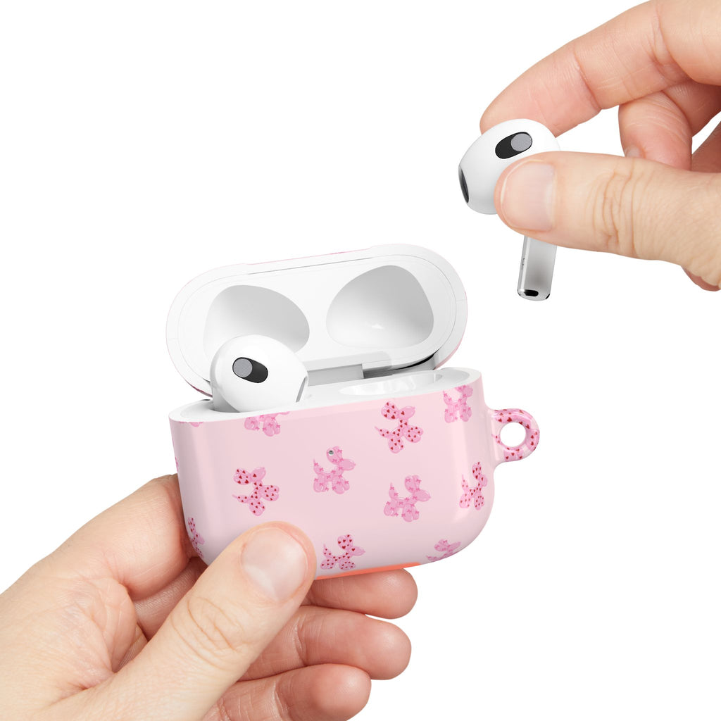 Pink Dog Bow's Cute Pattern AirPod Case Protective Silicone Cover