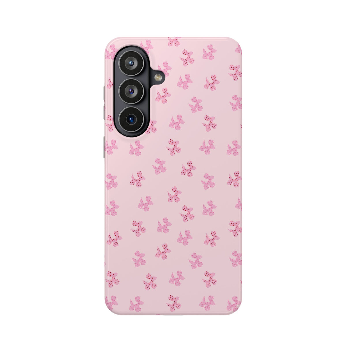 Pink Dog Bow's Cute Pattern Impact-Resistant Phone Case