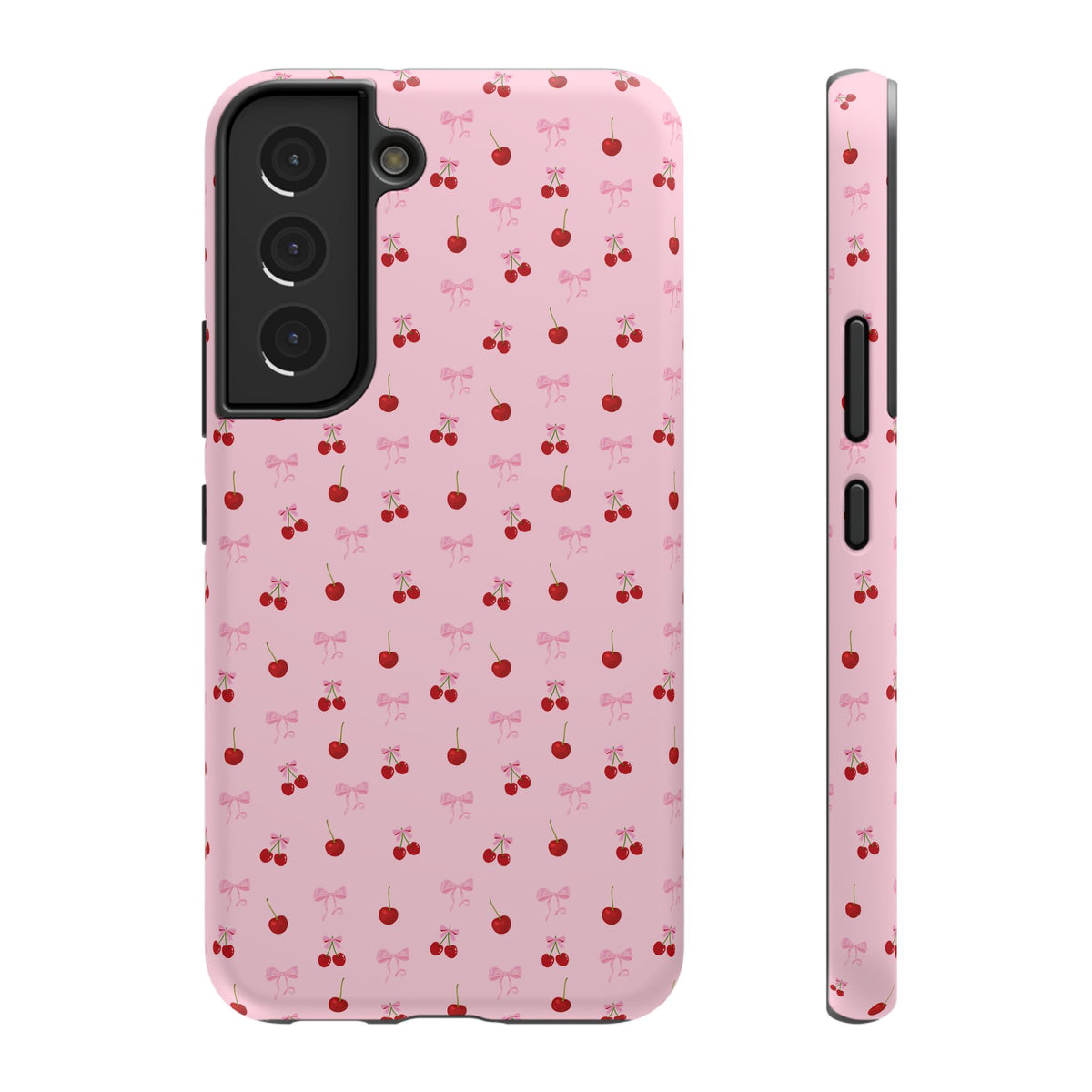 Cherry-Bow Pattern Impact-Resistant Phone Case