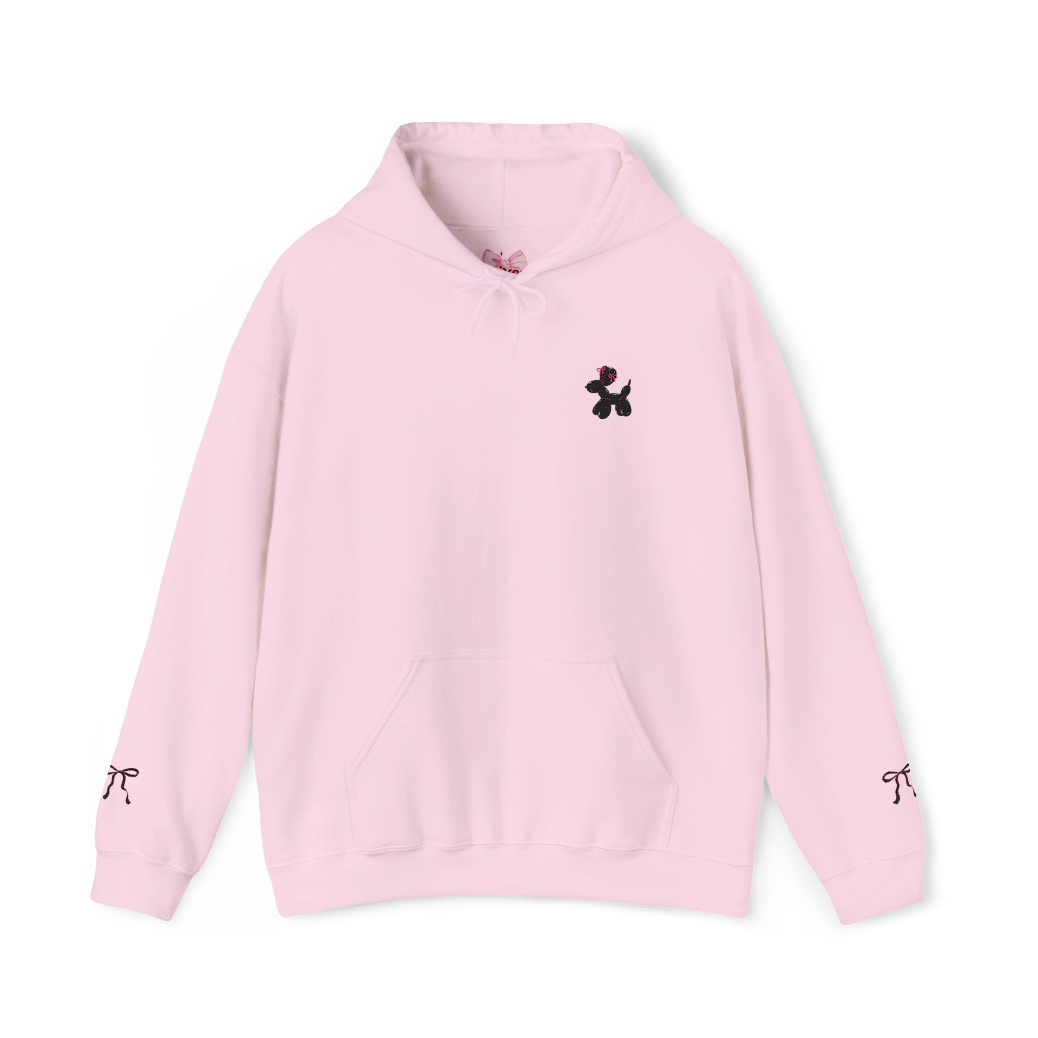 Matching Pink Hoodie Cute Balloon Dog & Bow's
